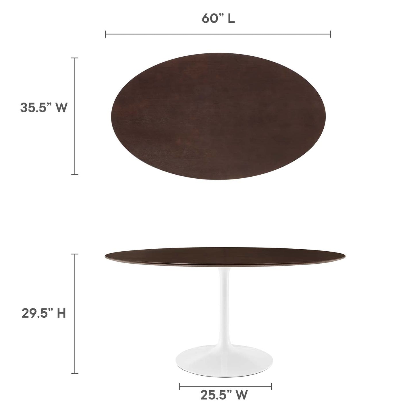 Modway Lippa 60" Oval Dining Table - EEI-5194