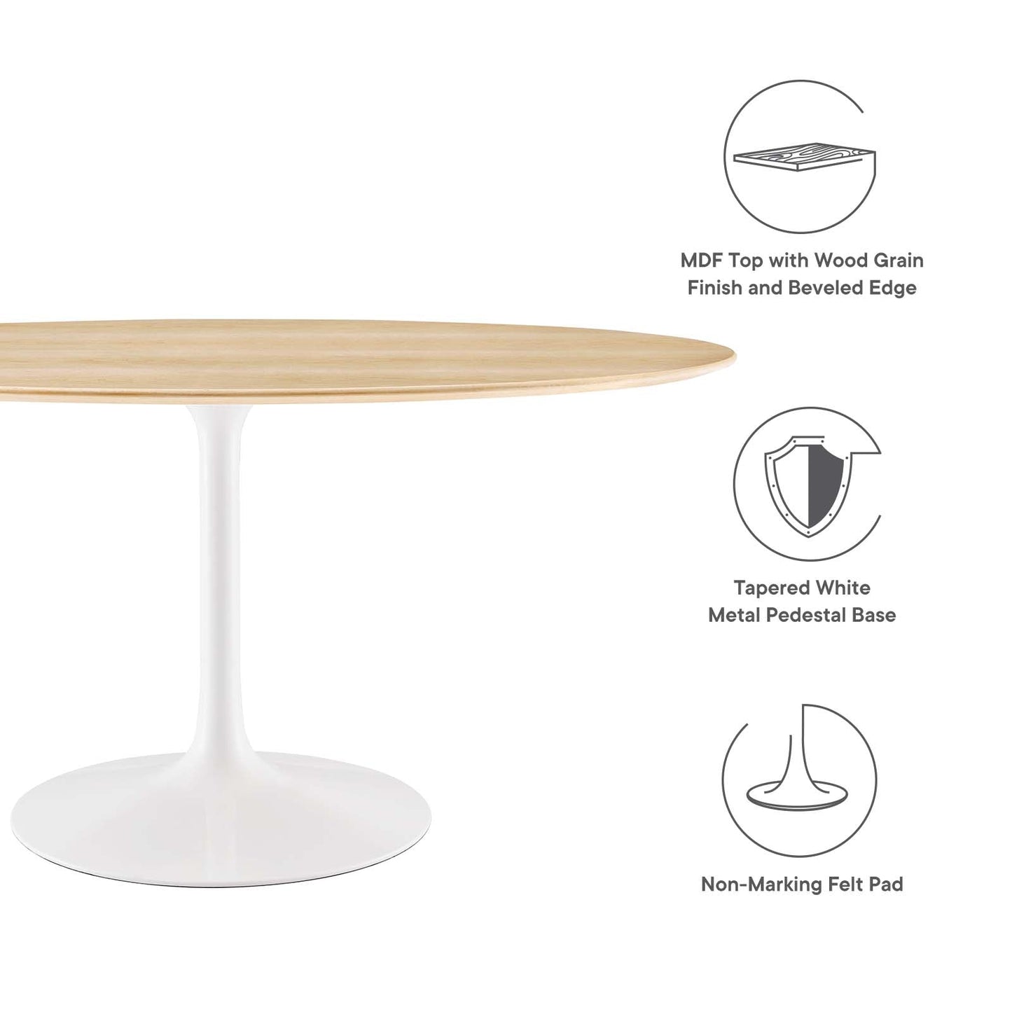 Modway Lippa 60" Oval Dining Table - EEI-5195
