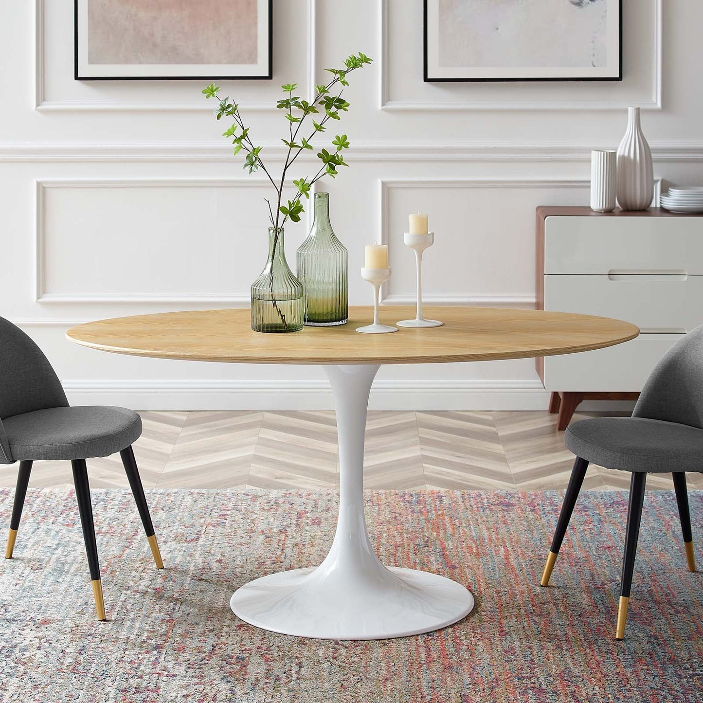Modway Lippa 60" Oval Dining Table | Dining Tables | Modishstore