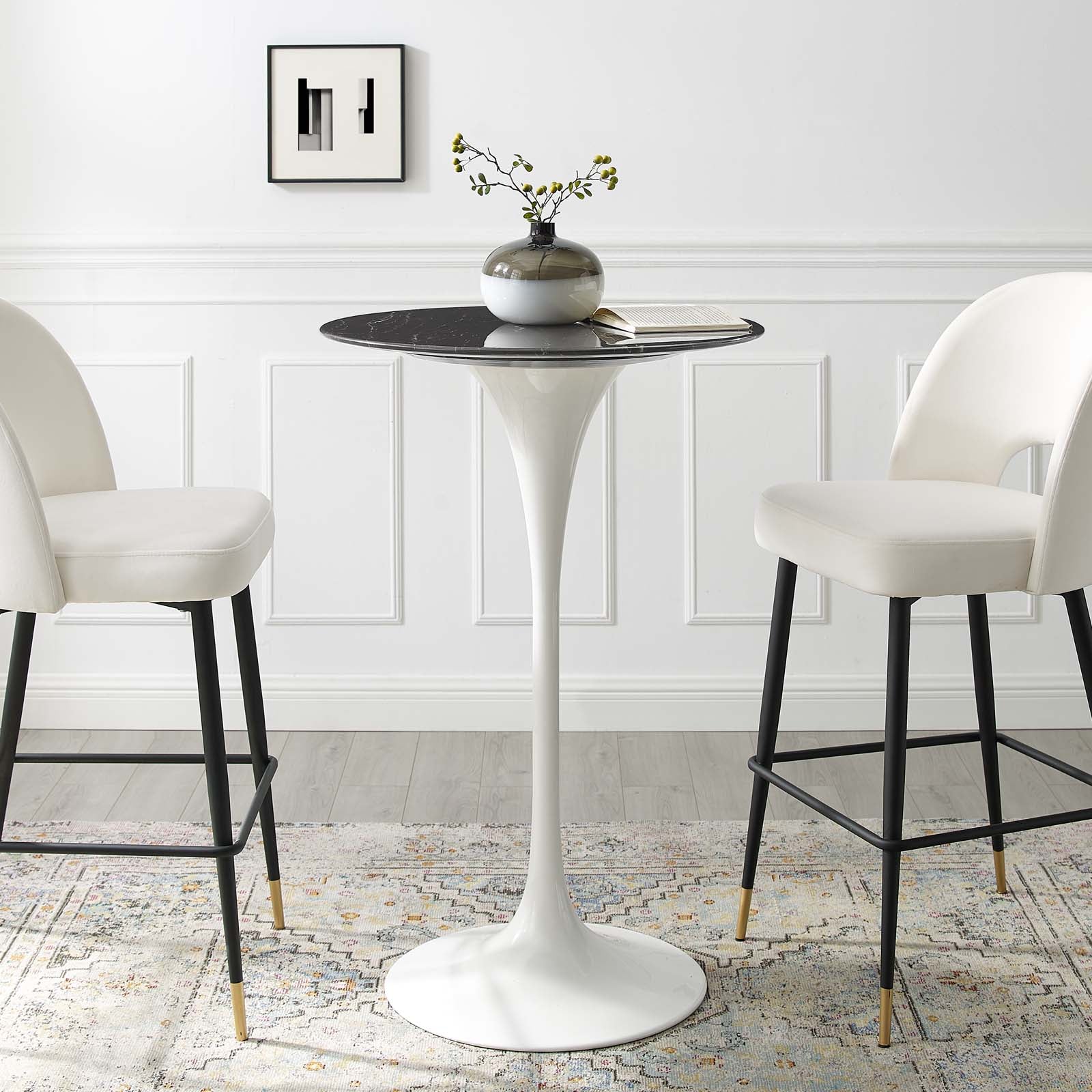 Modway Lippa 28" Artificial Marble Bar Table | Bar Table | Modishstore