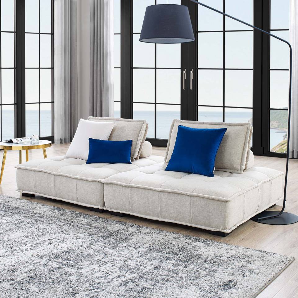 Modway Saunter Tufted Fabric Fabric 2-Piece Loveseat | Loveseats | Modishstore-5