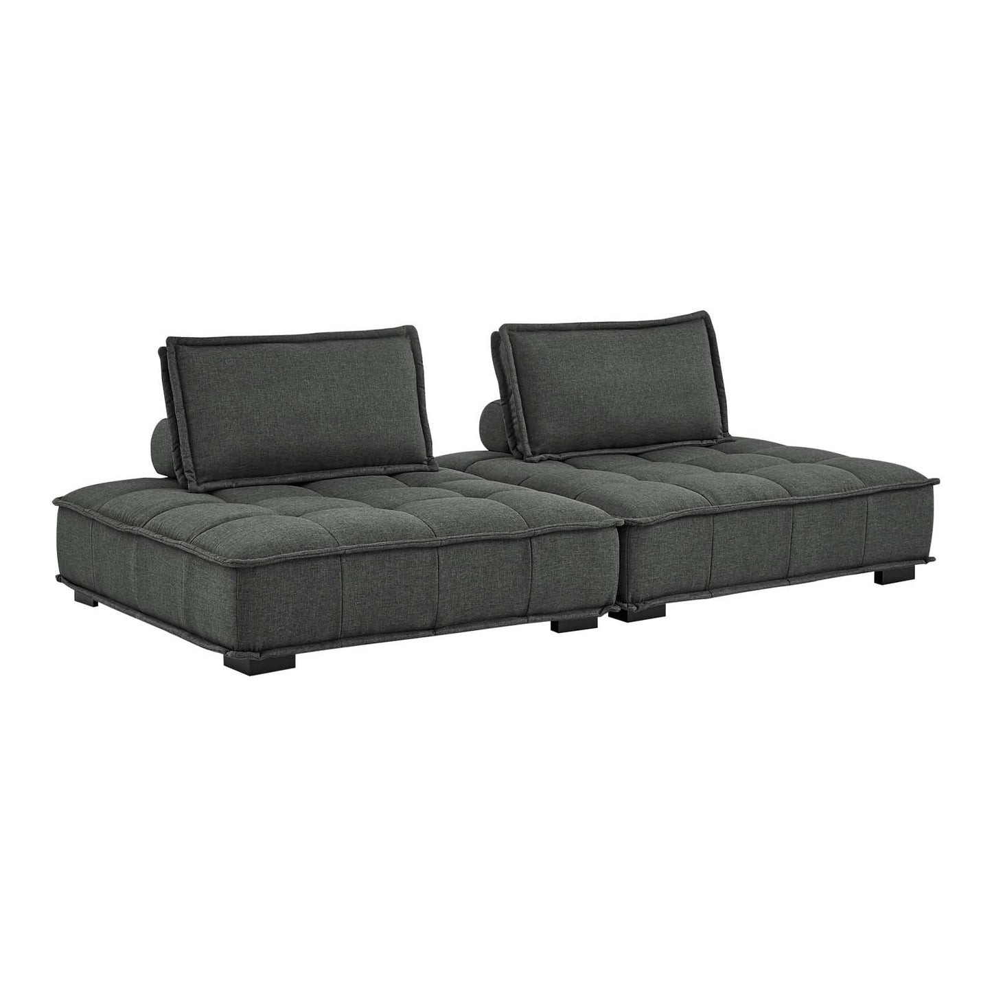 Modway Saunter Tufted Fabric Fabric 2-Piece Loveseat | Loveseats | Modishstore-10