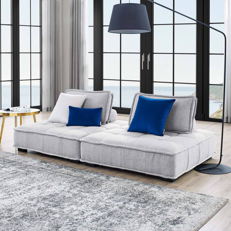 Modway Saunter Tufted Fabric Fabric 2-Piece Loveseat | Loveseats | Modishstore-13