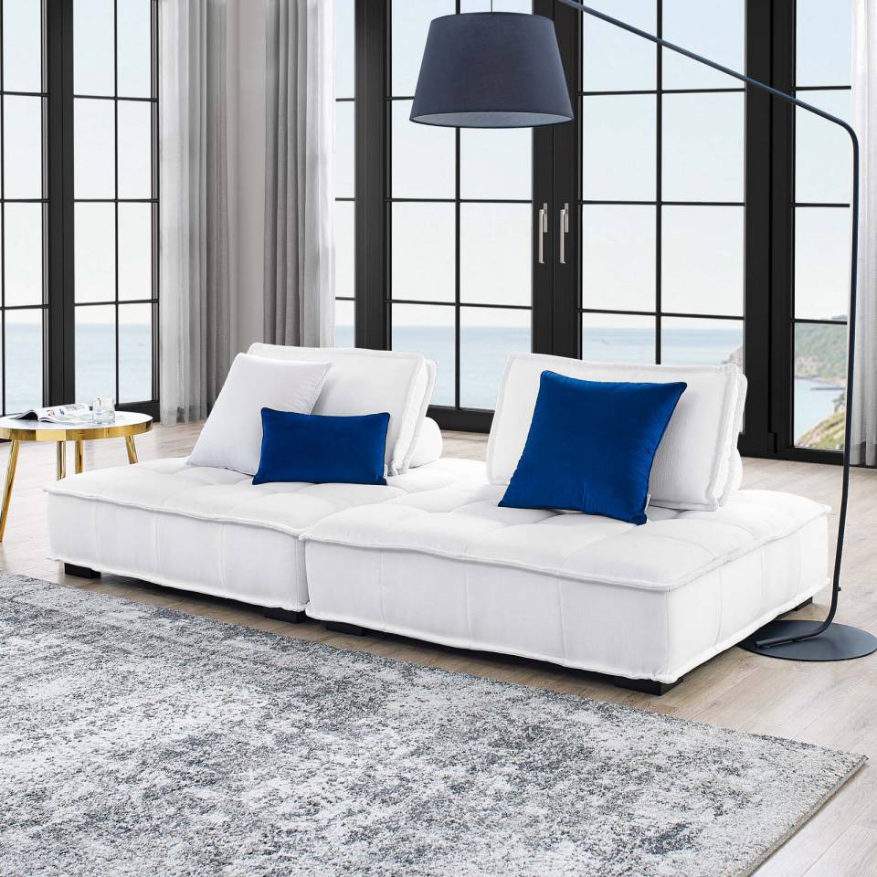 Modway Saunter Tufted Fabric Fabric 2-Piece Loveseat | Loveseats | Modishstore-17