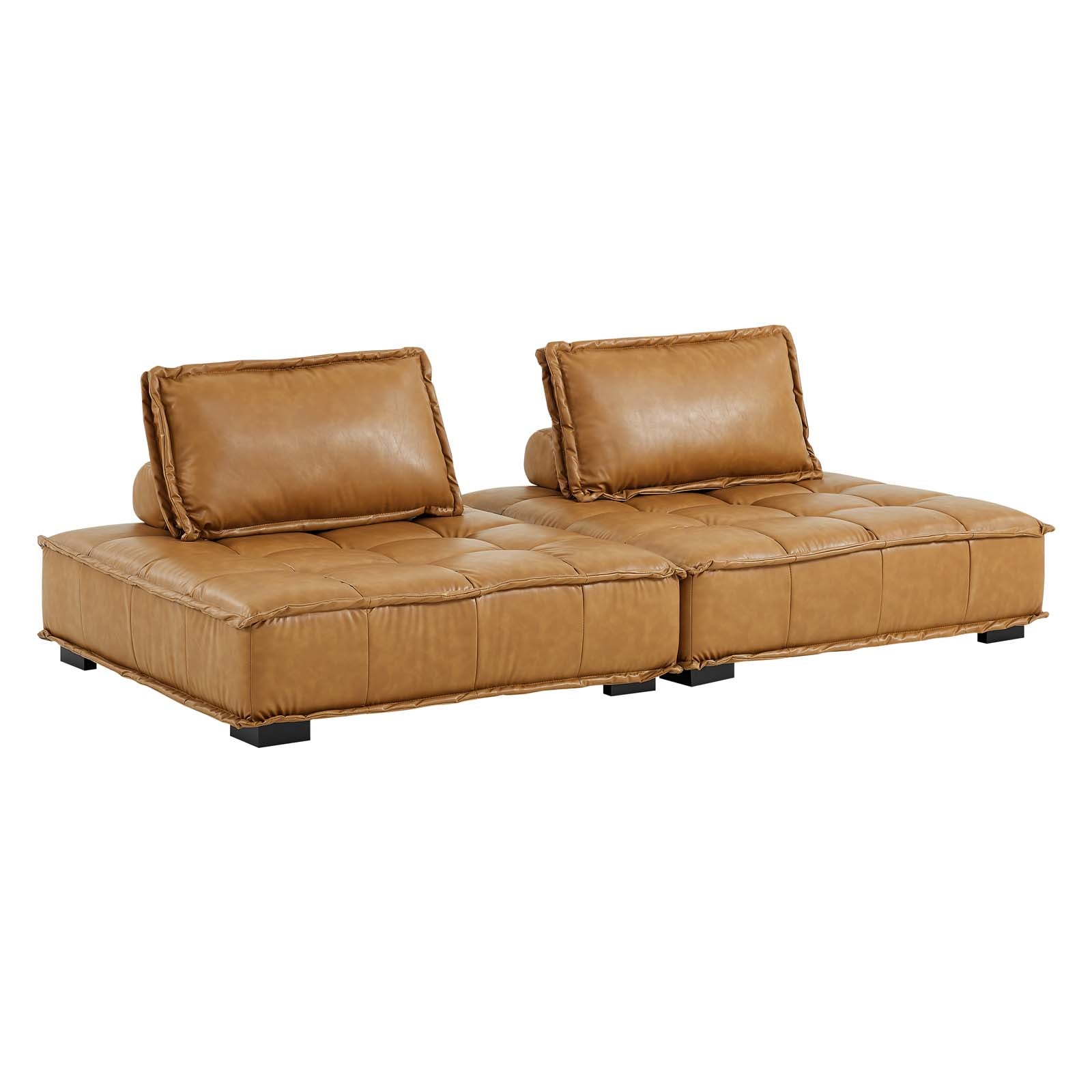Modway Saunter Tufted Vegan Leather Vegan Leather 2-Piece Loveseat | Sofas | Modishstore-2