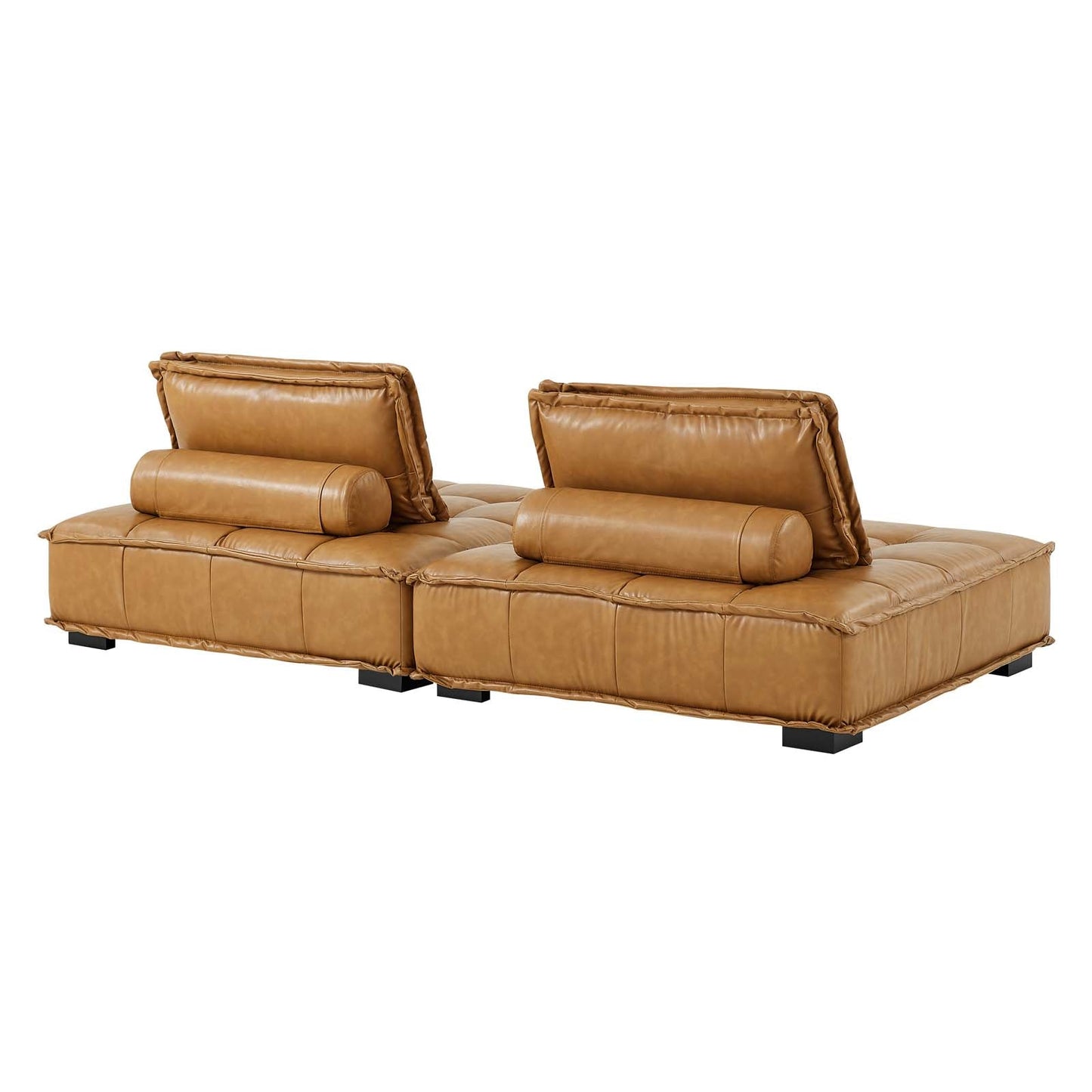 Modway Saunter Tufted Vegan Leather Vegan Leather 2-Piece Loveseat | Sofas | Modishstore-4