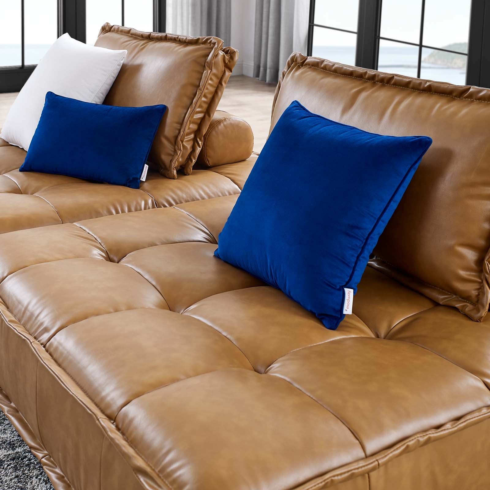 Modway Saunter Tufted Vegan Leather Vegan Leather 2-Piece Loveseat | Sofas | Modishstore-6