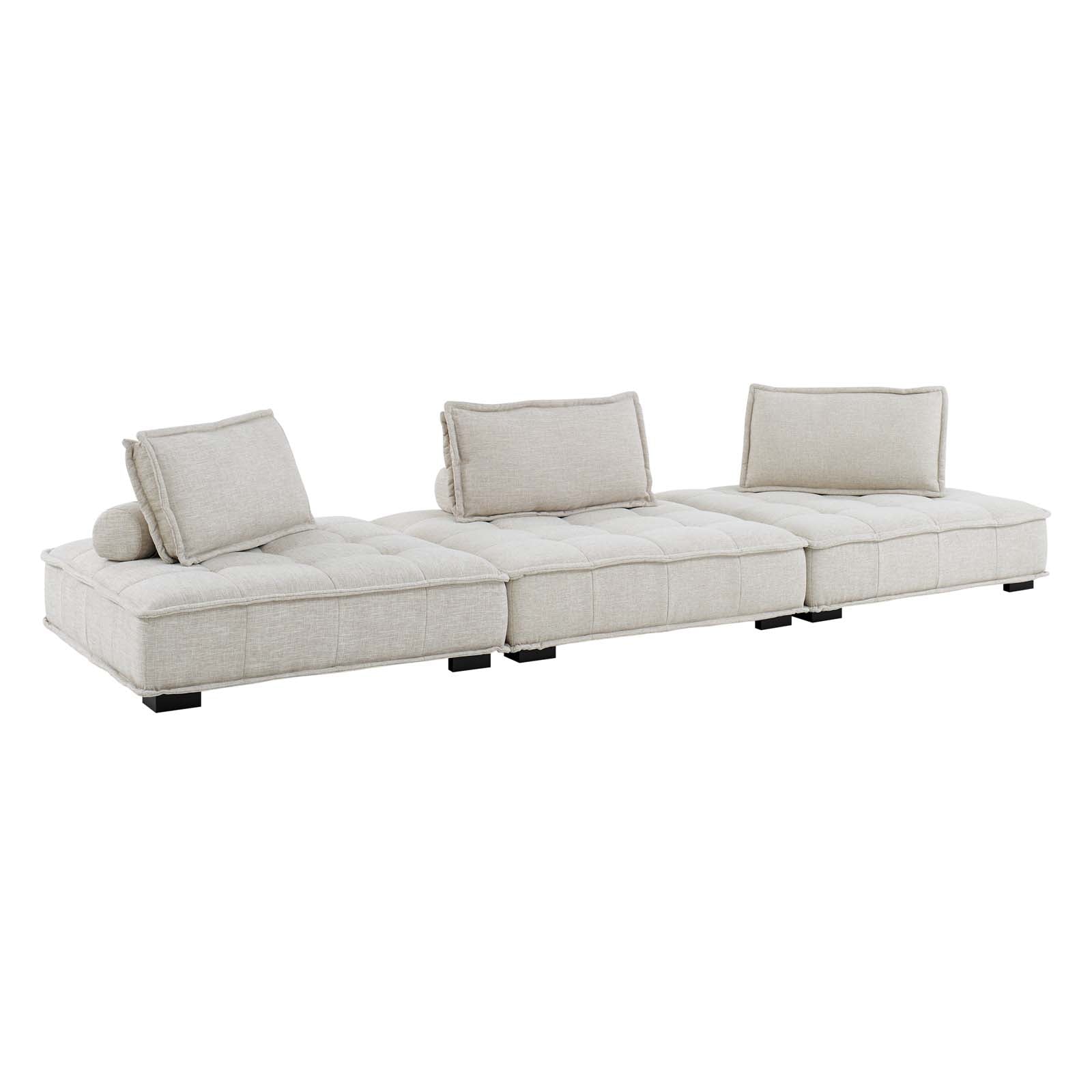 Modway Saunter Tufted Fabric Fabric 3-Piece Sofa | Sofas | Modishstore-10