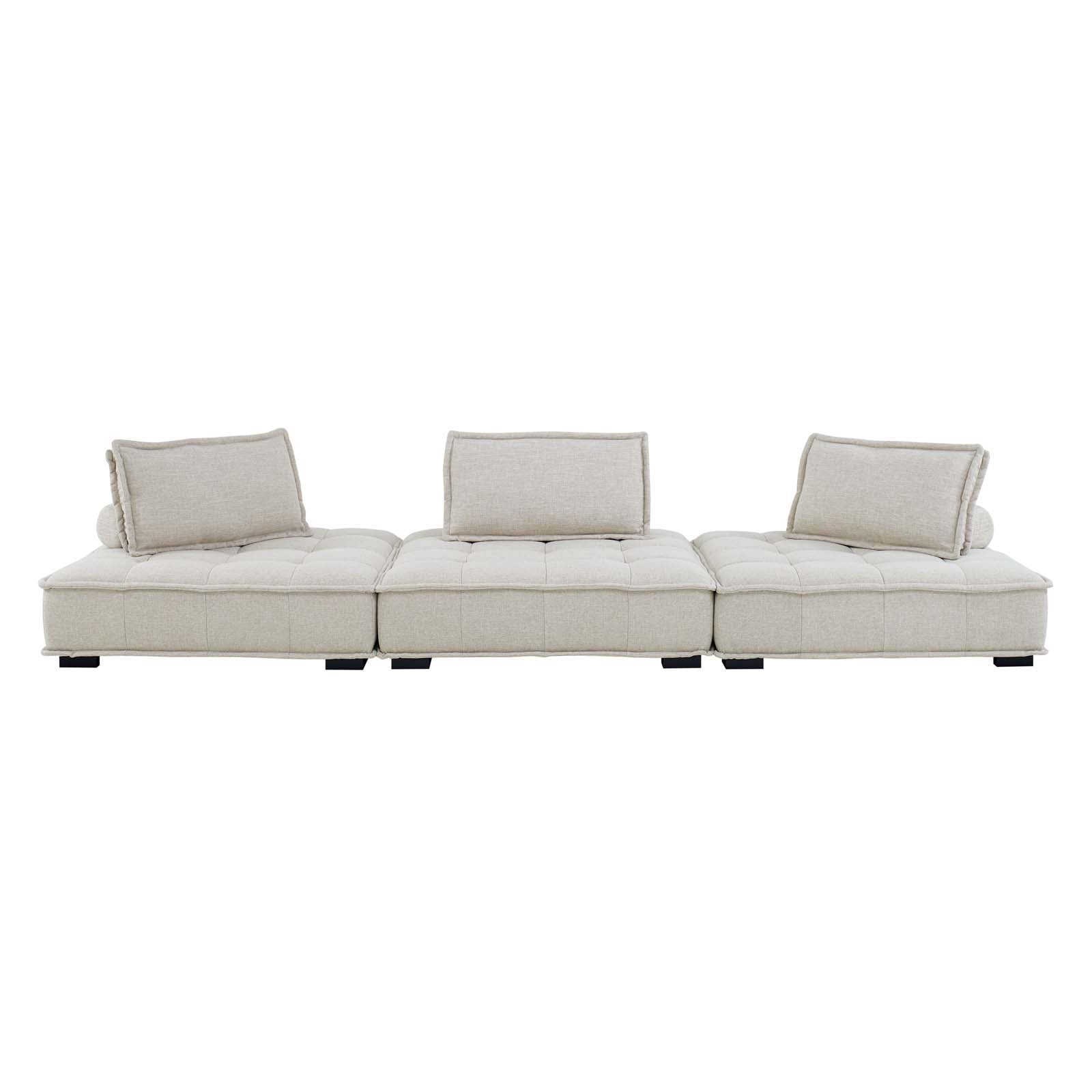 Modway Saunter Tufted Fabric Fabric 3-Piece Sofa | Sofas | Modishstore-11