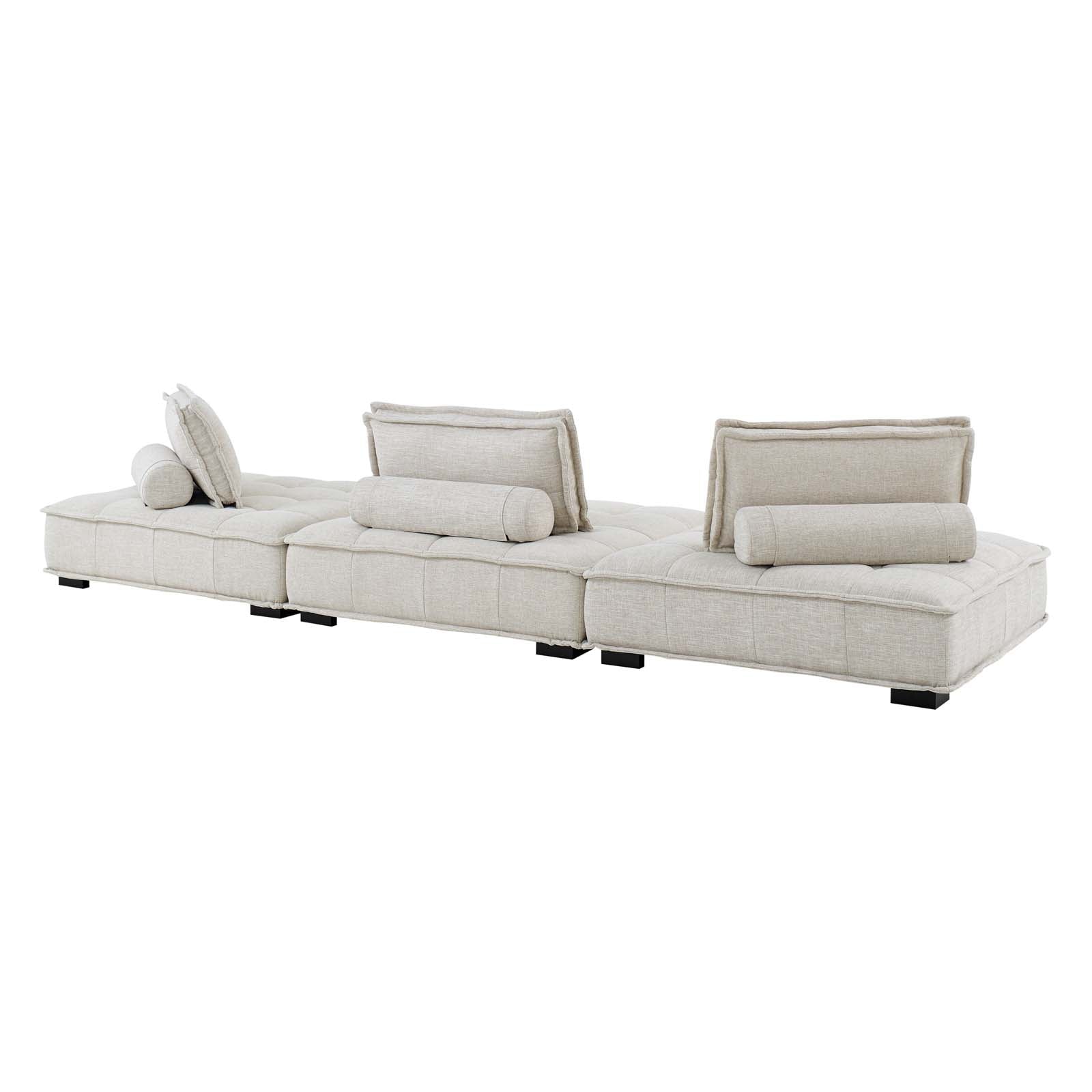 Modway Saunter Tufted Fabric Fabric 3-Piece Sofa | Sofas | Modishstore-12