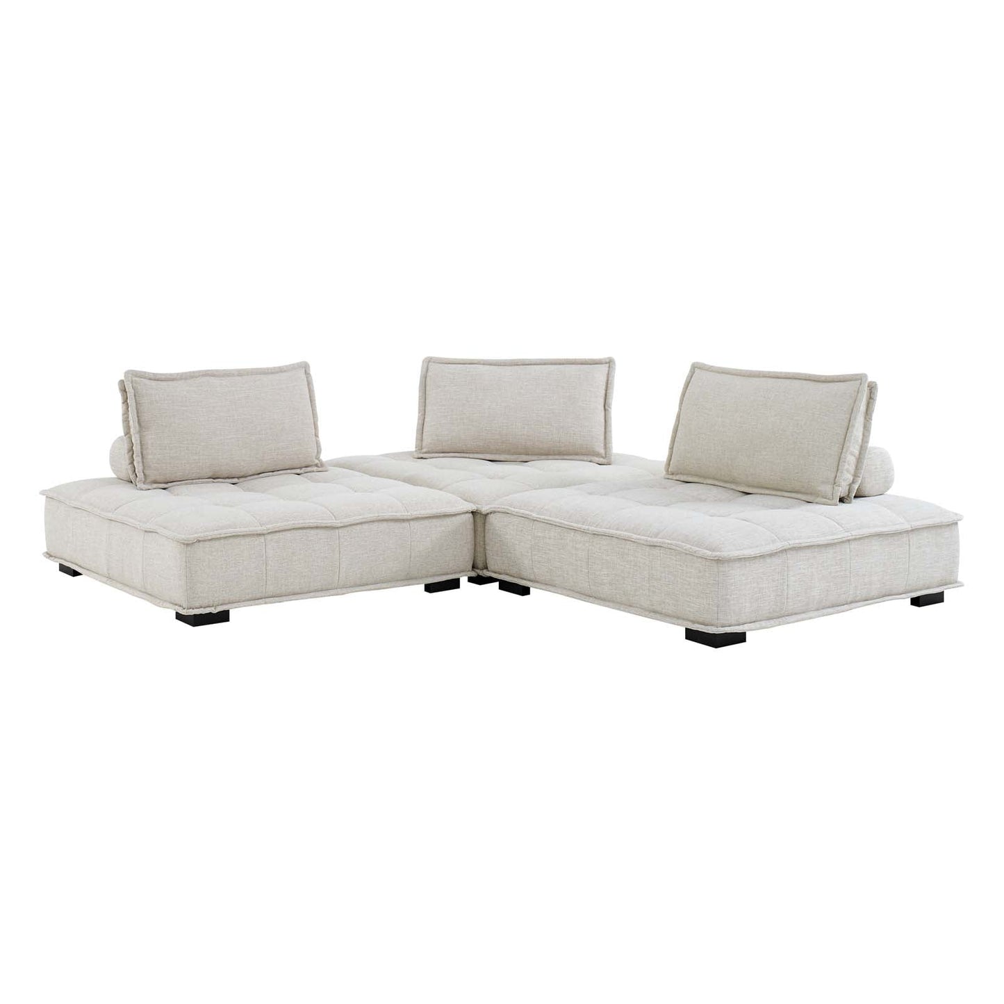 Modway Saunter Tufted Fabric Fabric 3-Piece Sofa | Sofas | Modishstore-13