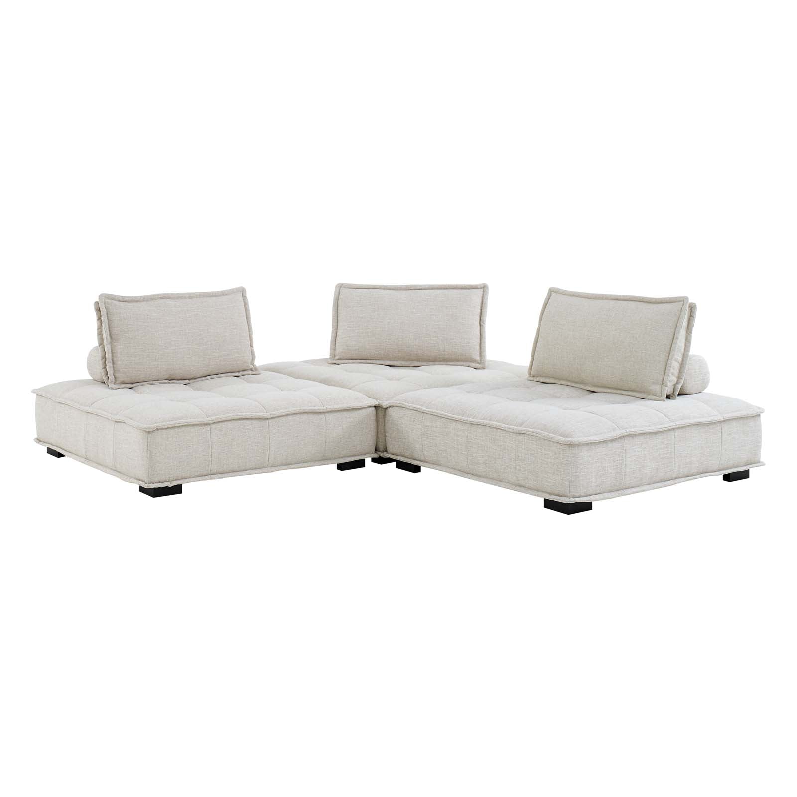 Modway Saunter Tufted Fabric Fabric 3-Piece Sofa | Sofas | Modishstore-13