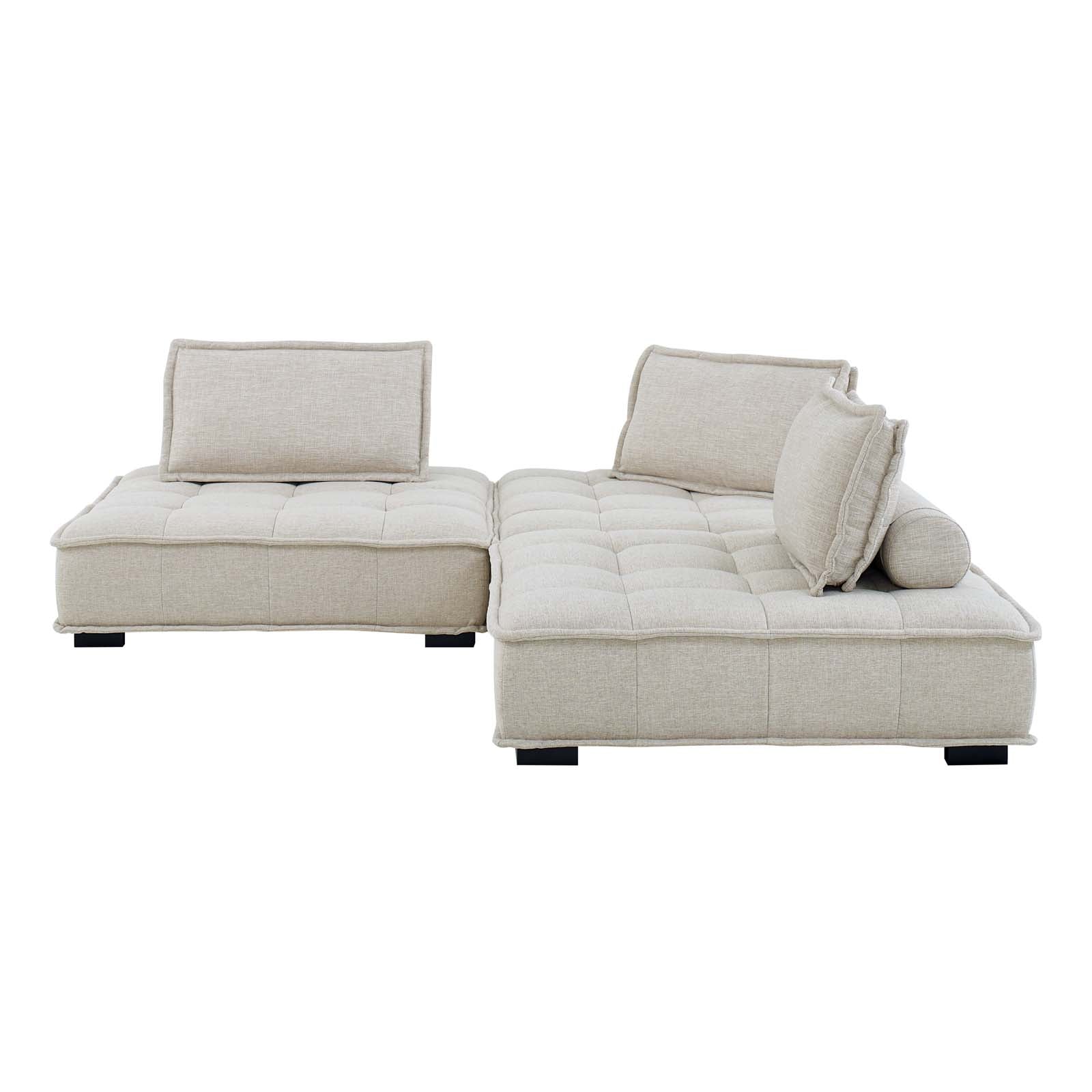 Modway Saunter Tufted Fabric Fabric 3-Piece Sofa | Sofas | Modishstore-14