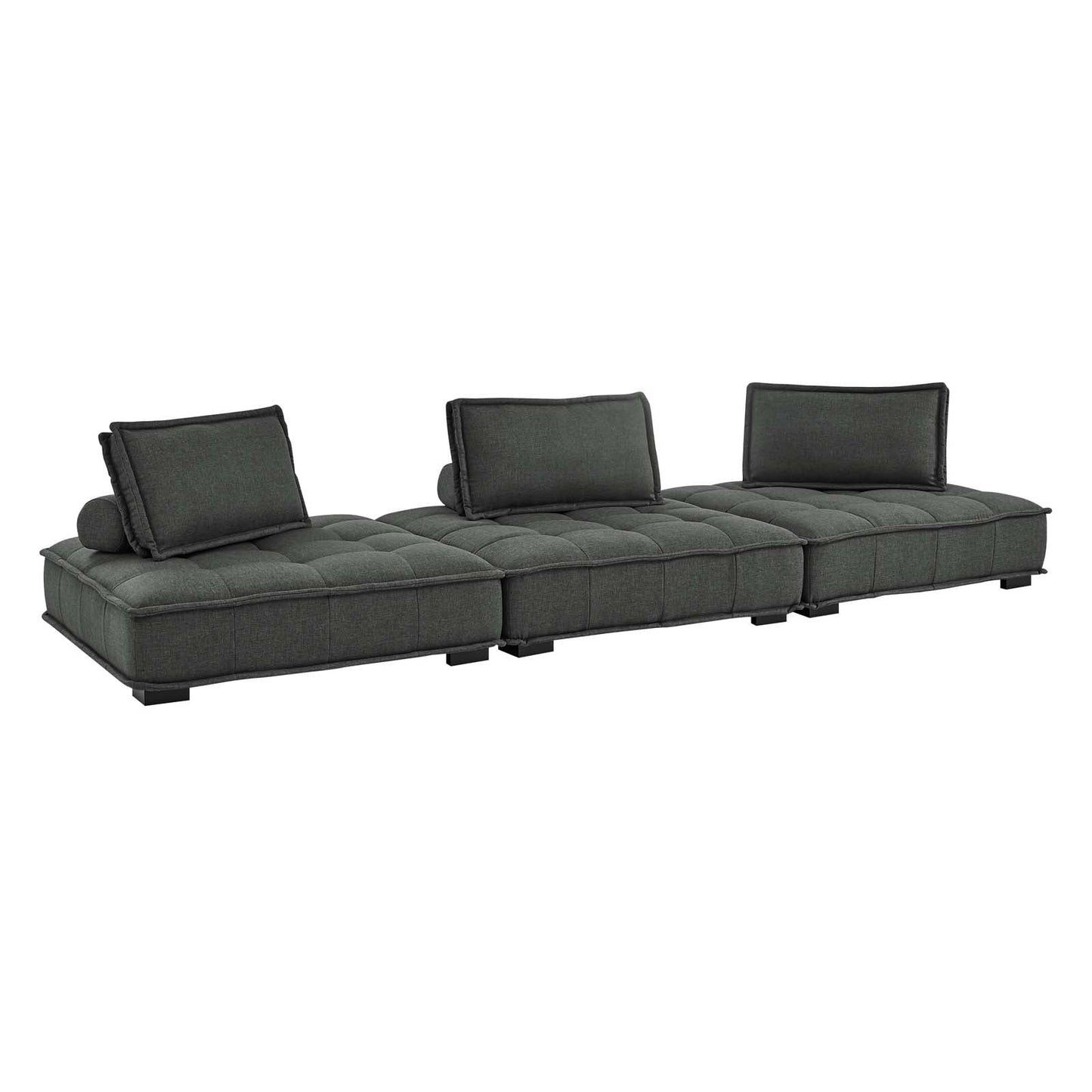 Modway Saunter Tufted Fabric Fabric 3-Piece Sofa | Sofas | Modishstore-18