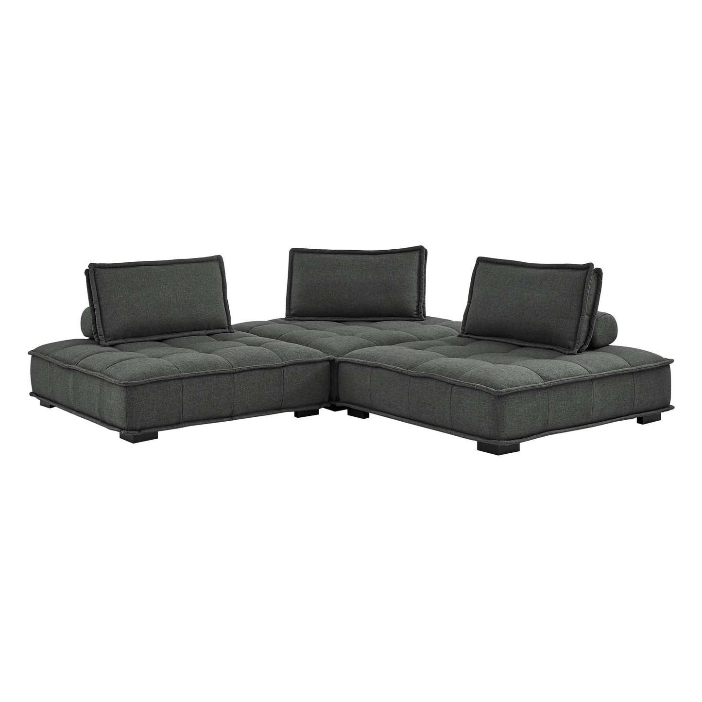 Modway Saunter Tufted Fabric Fabric 3-Piece Sofa | Sofas | Modishstore-21
