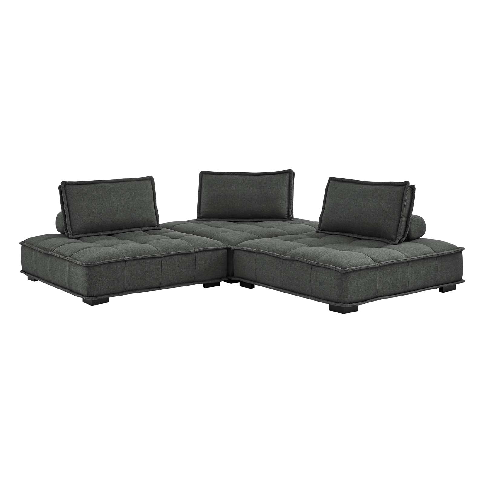 Modway Saunter Tufted Fabric Fabric 3-Piece Sofa | Sofas | Modishstore-21