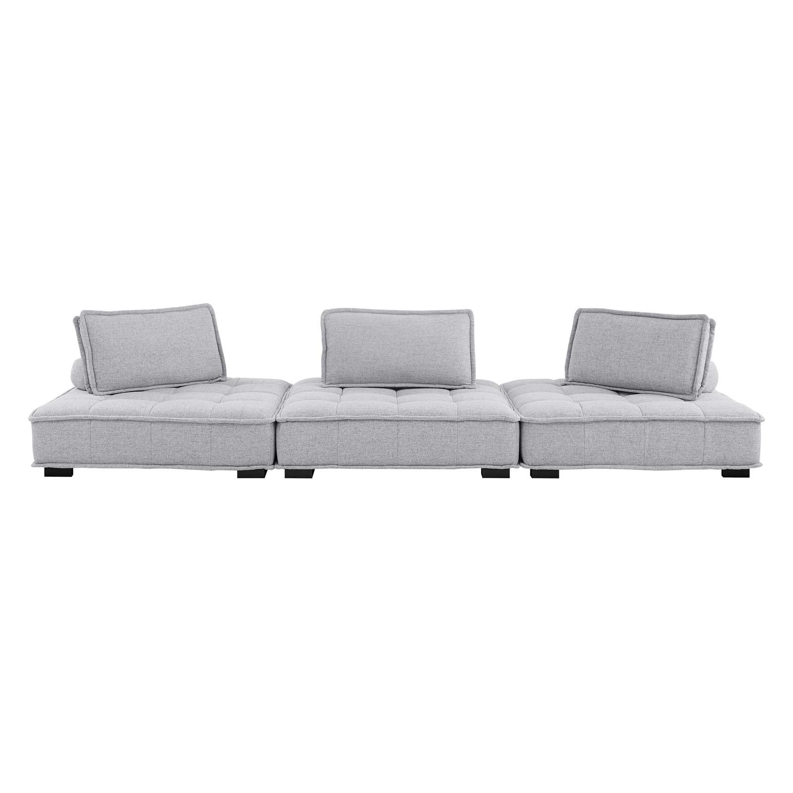 Modway Saunter Tufted Fabric Fabric 3-Piece Sofa | Sofas | Modishstore-27