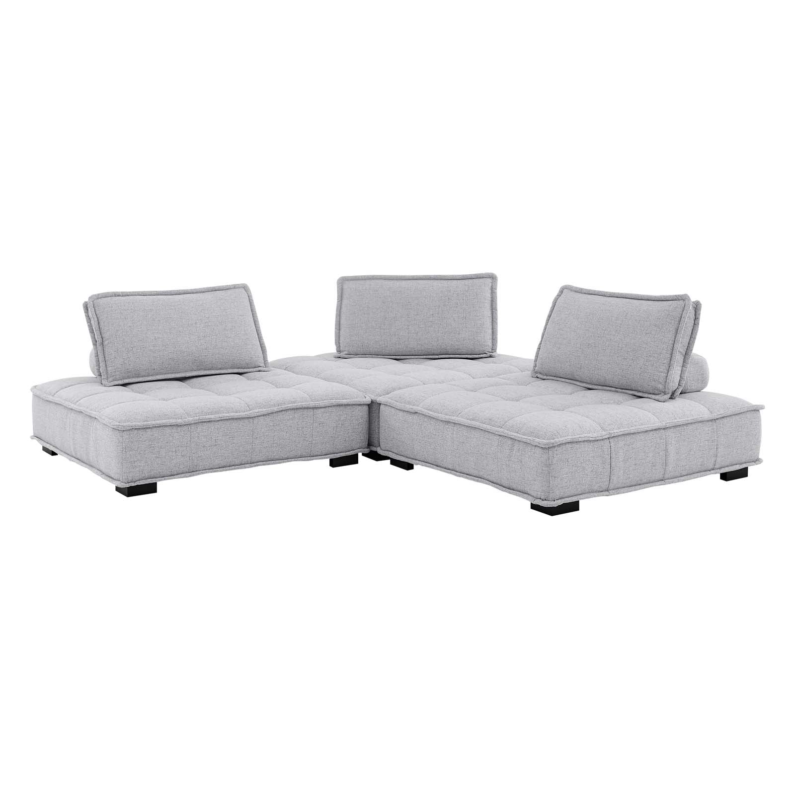Modway Saunter Tufted Fabric Fabric 3-Piece Sofa | Sofas | Modishstore-29