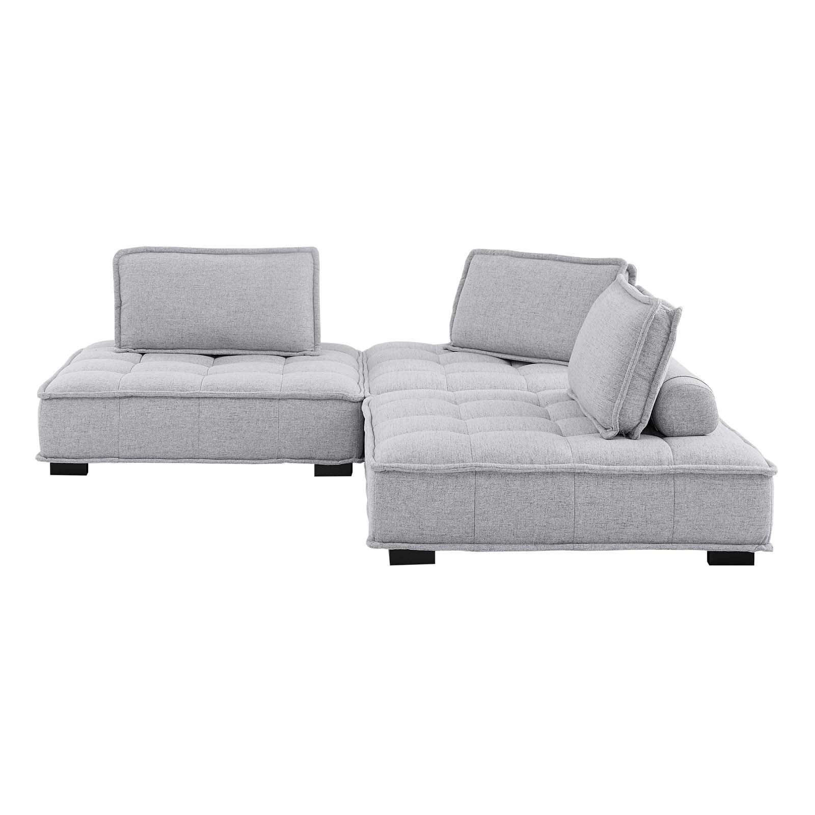 Modway Saunter Tufted Fabric Fabric 3-Piece Sofa | Sofas | Modishstore-30