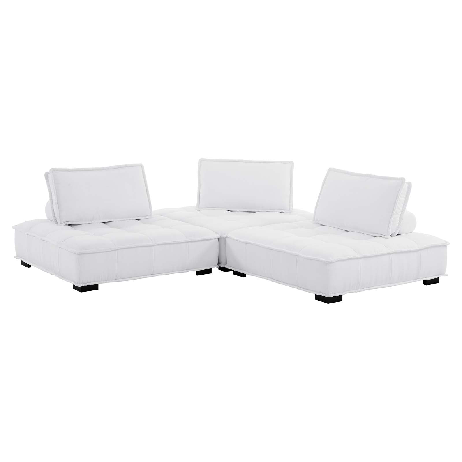 Modway Saunter Tufted Fabric Fabric 3-Piece Sofa | Sofas | Modishstore-36