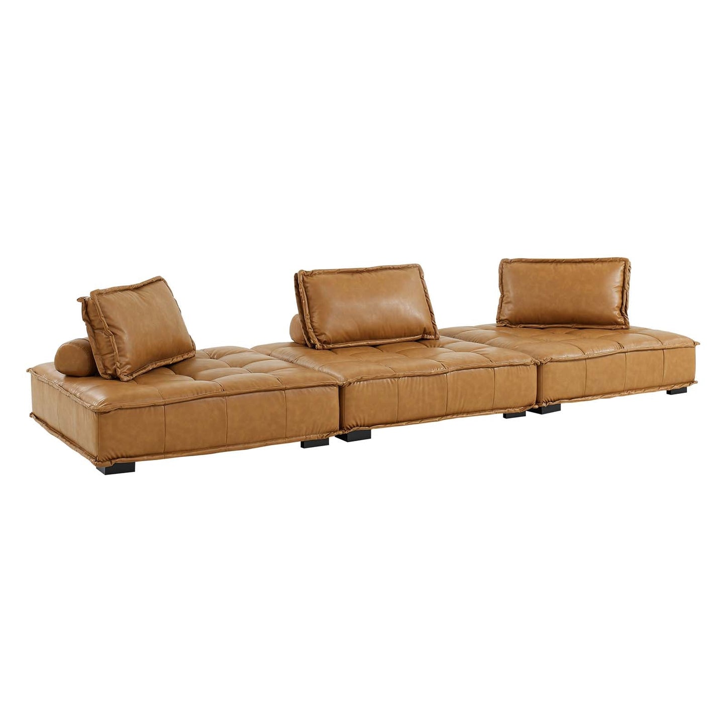 Modway Saunter Tufted Vegan Leather Vegan Leather 3-Piece Sofa | Sofas | Modishstore-2