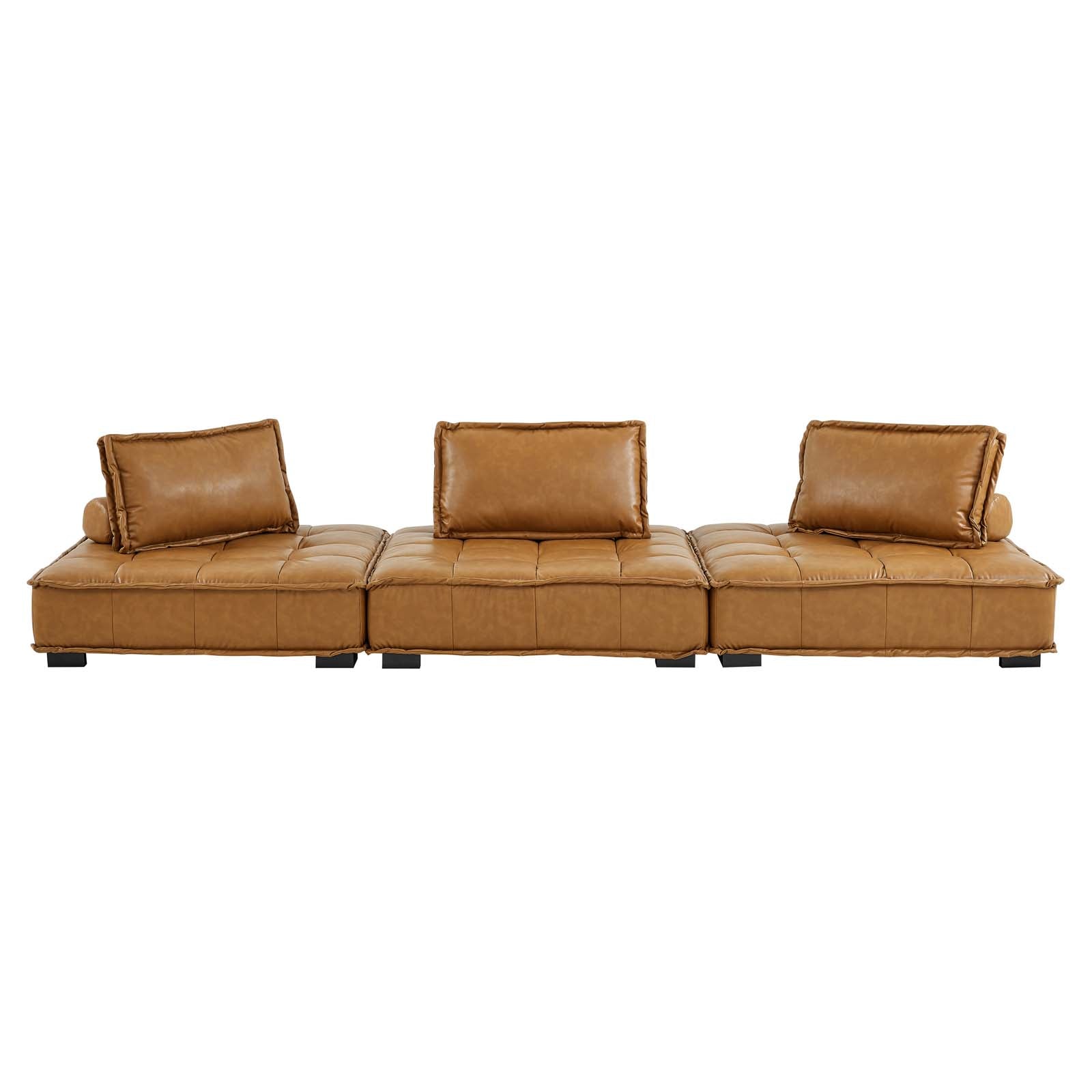 Modway Saunter Tufted Vegan Leather Vegan Leather 3-Piece Sofa | Sofas | Modishstore-3