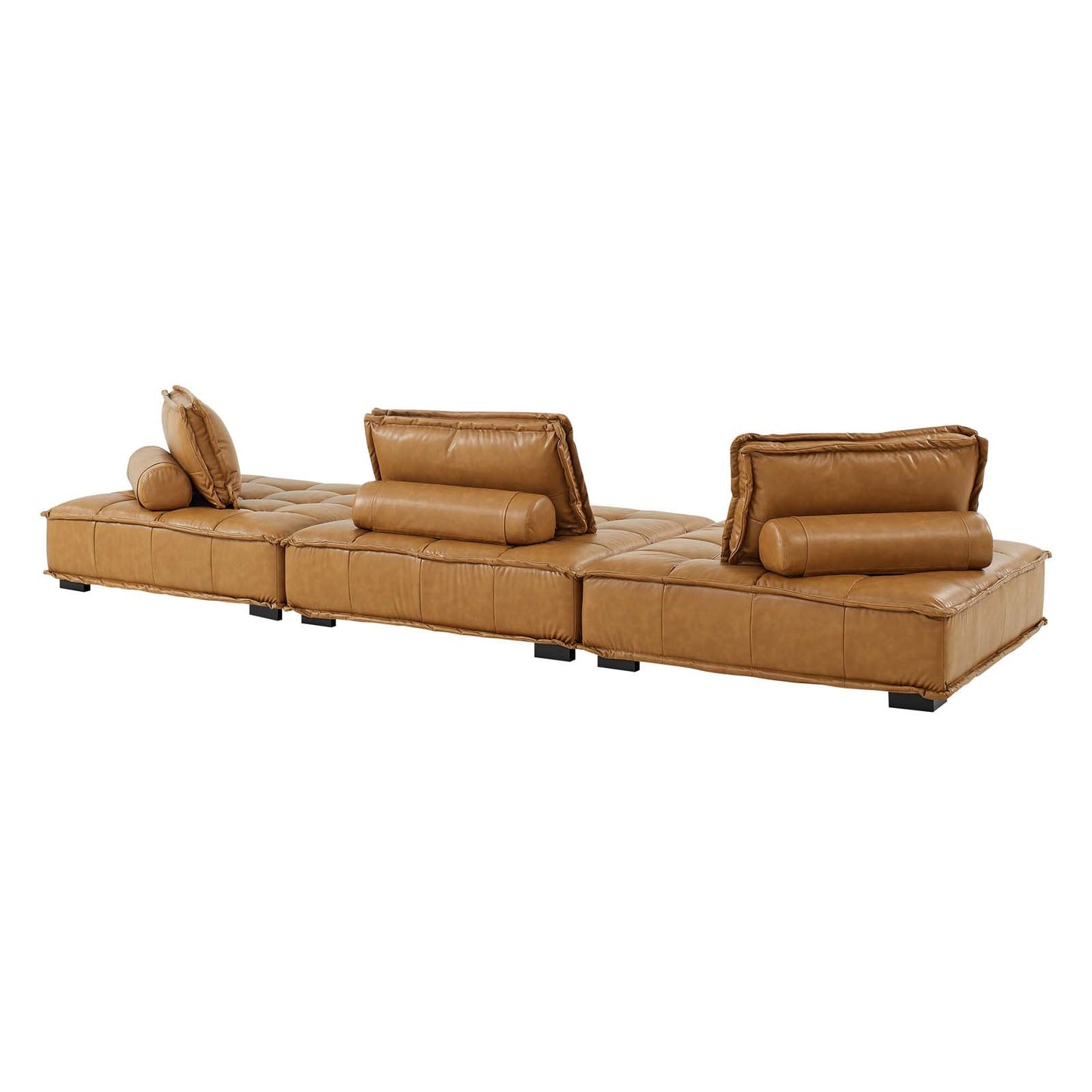 Modway Saunter Tufted Vegan Leather Vegan Leather 3-Piece Sofa | Sofas | Modishstore-4