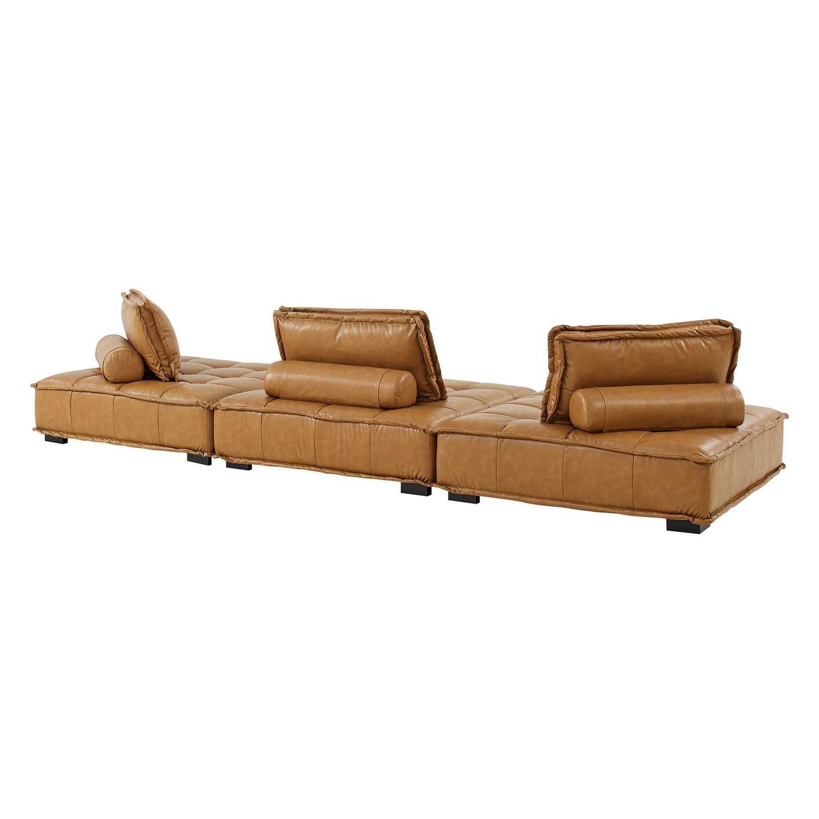 Modway Saunter Tufted Vegan Leather Vegan Leather 3-Piece Sofa | Sofas | Modishstore-4