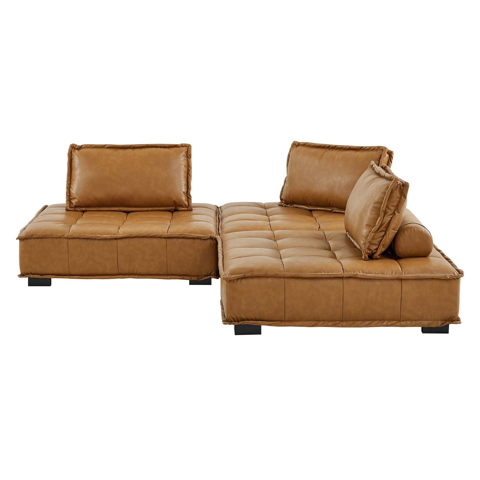 Modway Saunter Tufted Vegan Leather Vegan Leather 3-Piece Sofa | Sofas | Modishstore-6