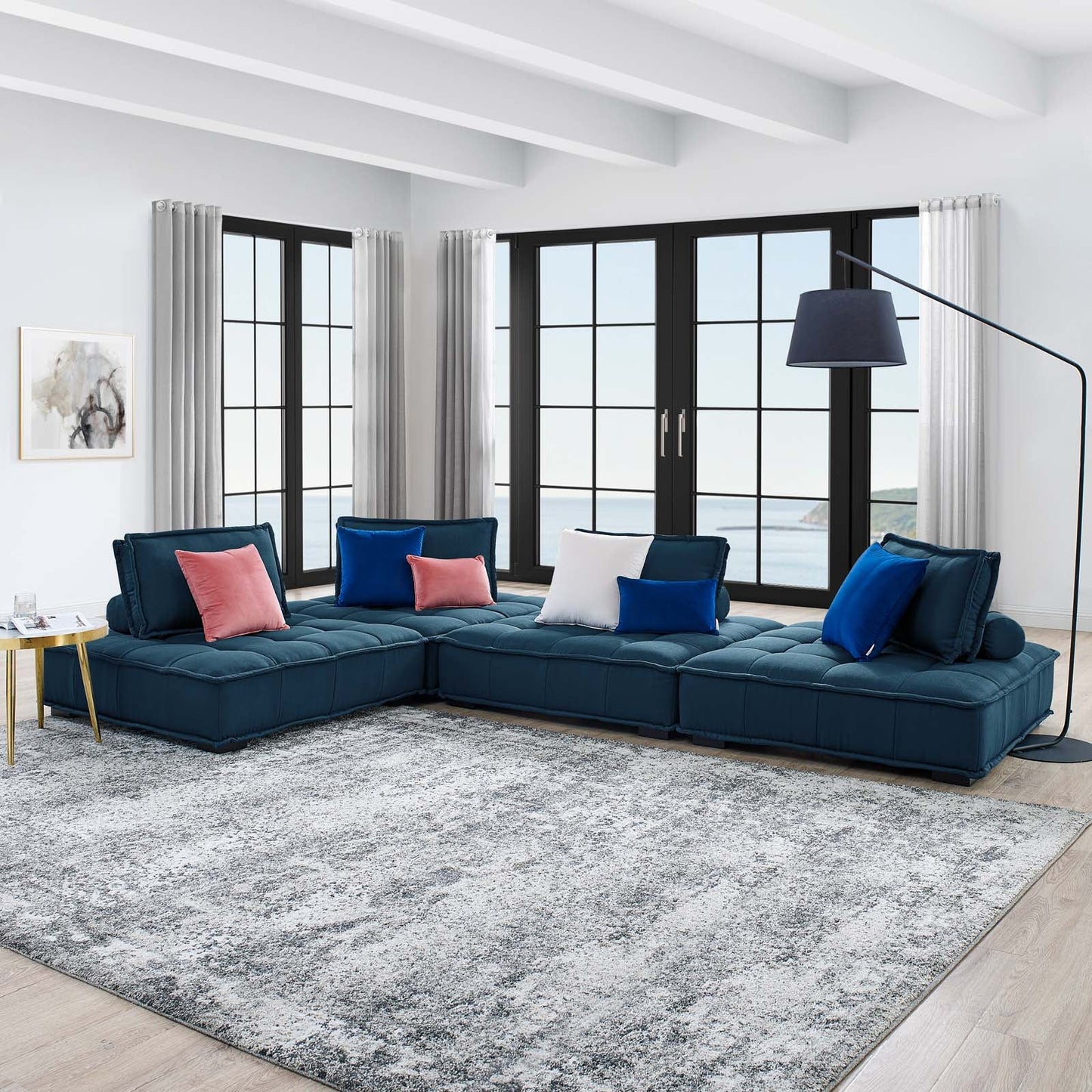 Modway Saunter Tufted Fabric Fabric 4-Piece Sectional Sofa | Sofas | Modishstore