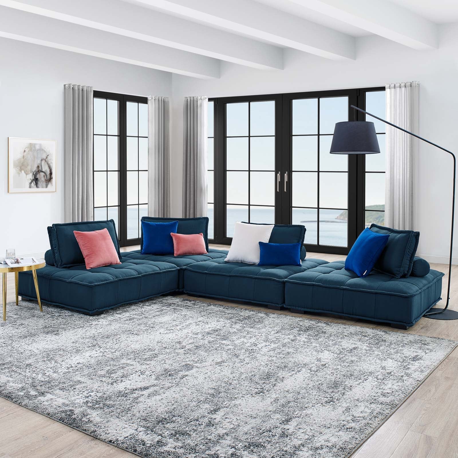 Modway Saunter Tufted Fabric Fabric 4-Piece Sectional Sofa | Sofas | Modishstore