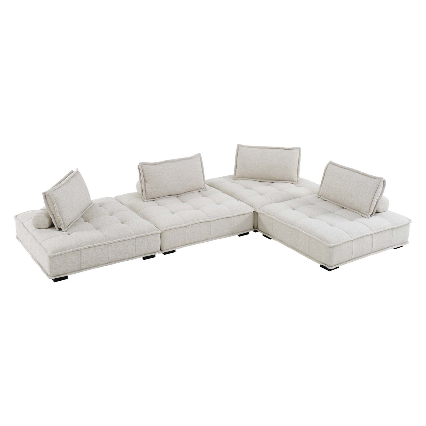 Modway Saunter Tufted Fabric Fabric 4-Piece Sectional Sofa | Sofas | Modishstore-10