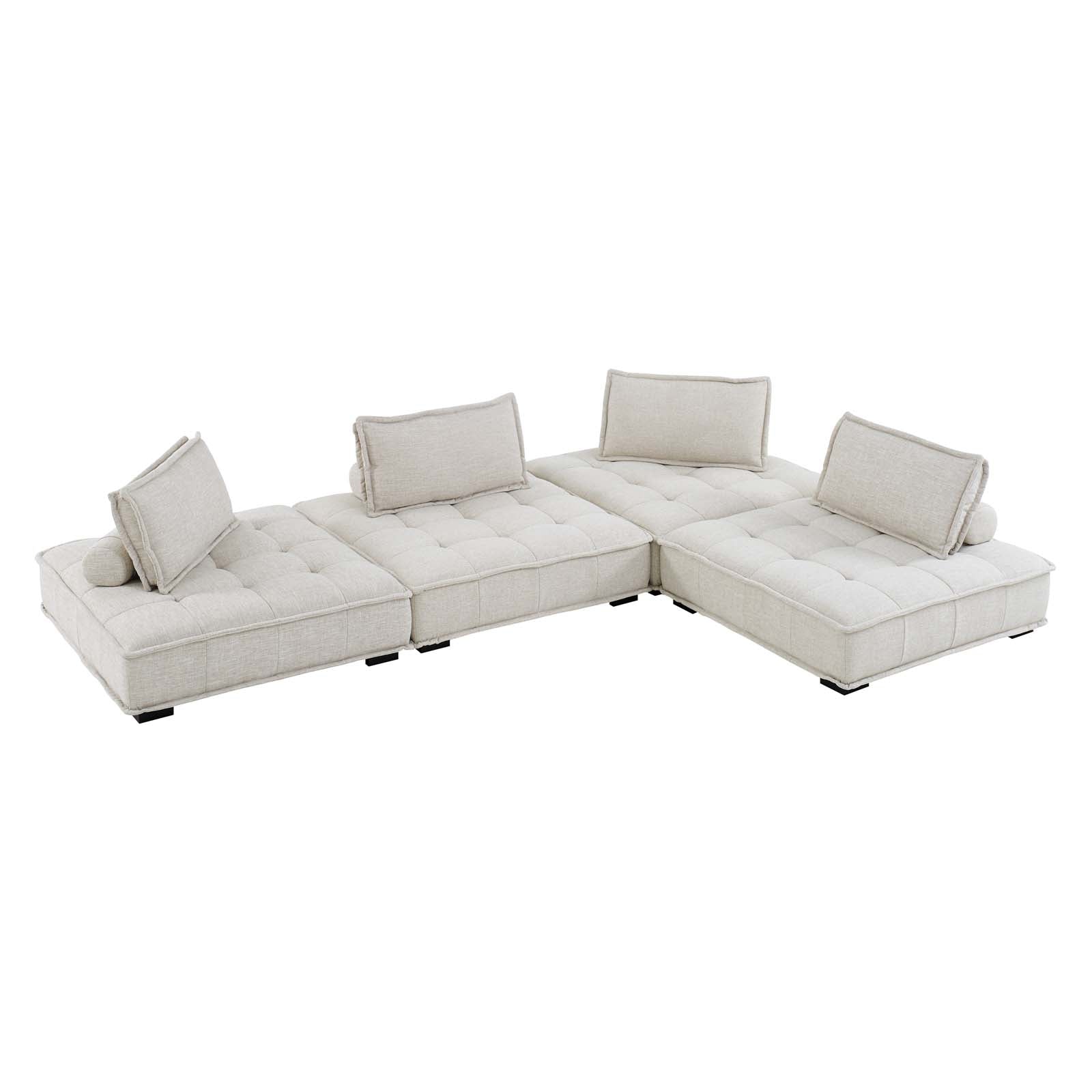 Modway Saunter Tufted Fabric Fabric 4-Piece Sectional Sofa | Sofas | Modishstore-10
