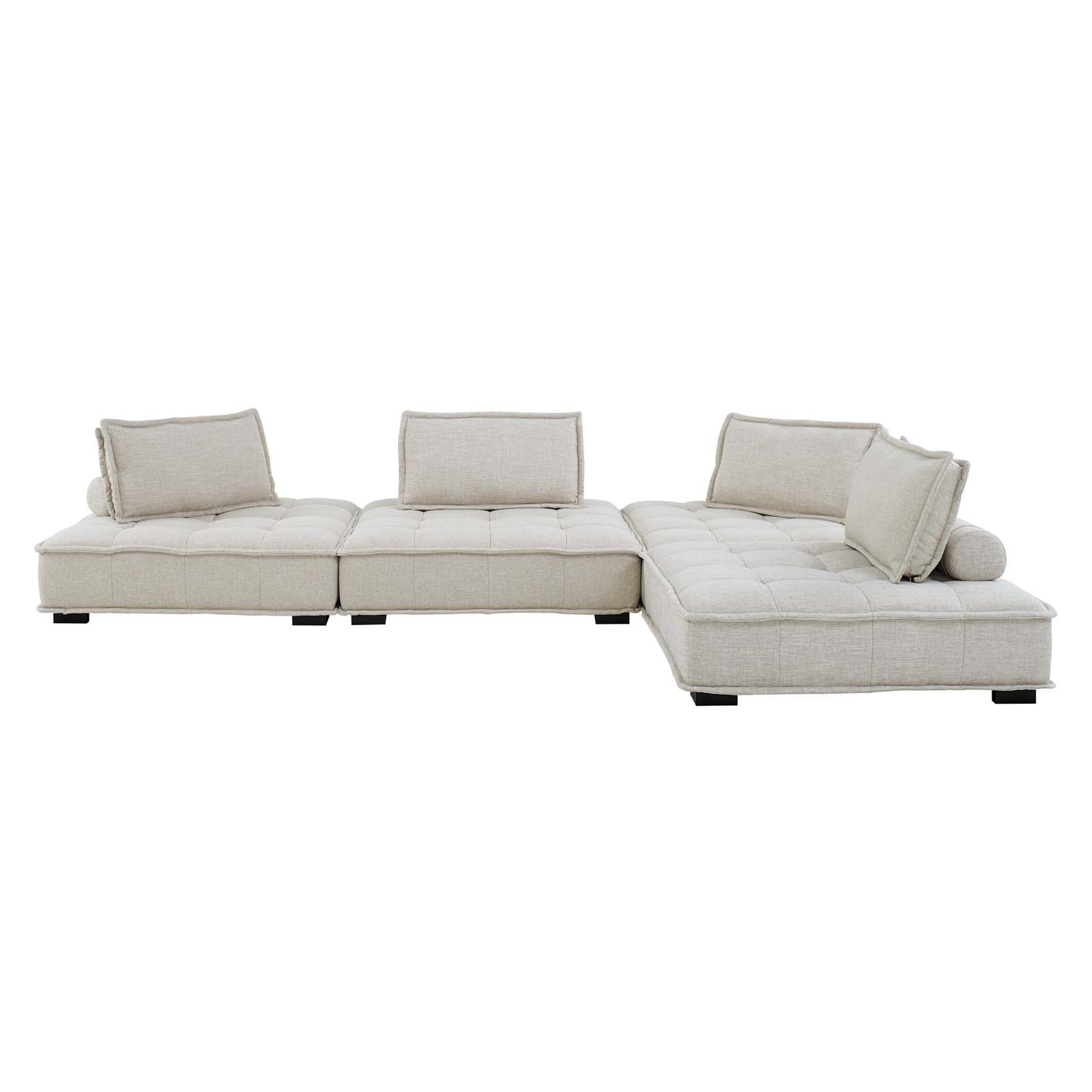 Modway Saunter Tufted Fabric Fabric 4-Piece Sectional Sofa | Sofas | Modishstore-11