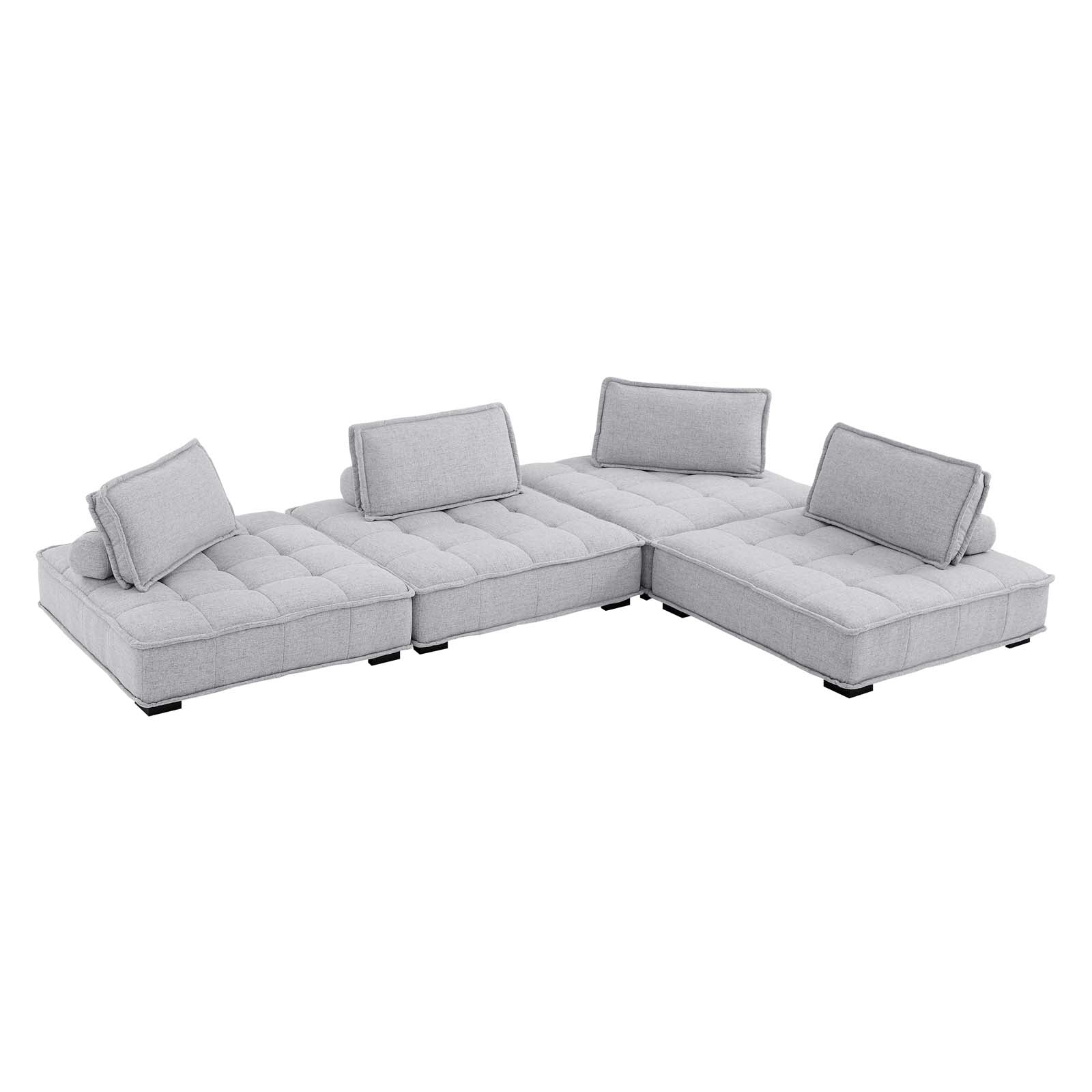 Modway Saunter Tufted Fabric Fabric 4-Piece Sectional Sofa | Sofas | Modishstore-26