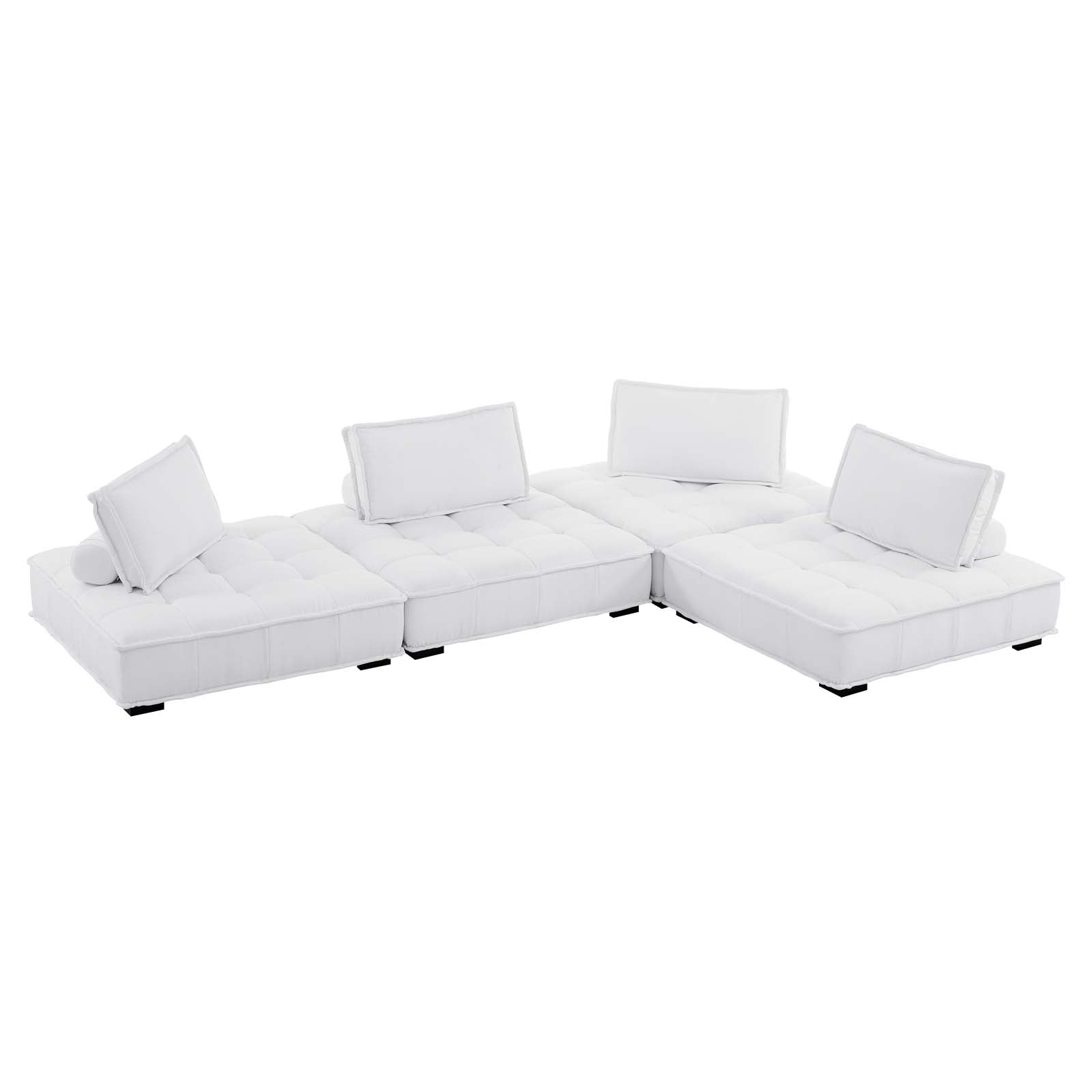 Modway Saunter Tufted Fabric Fabric 4-Piece Sectional Sofa | Sofas | Modishstore-34