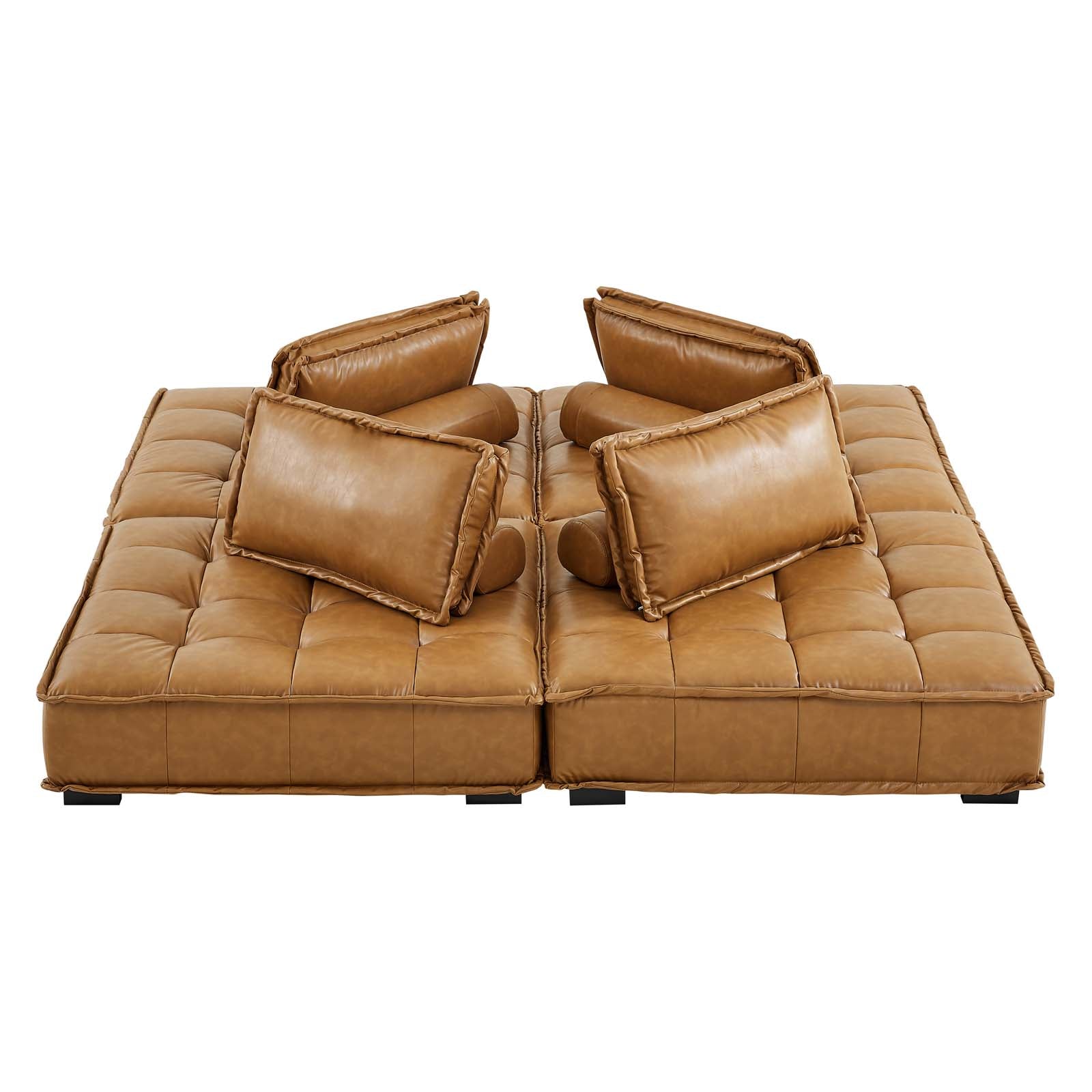 Modway Saunter Tufted Vegan Leather Vegan Leather 4-Piece Sectional Sofa | Sofas | Modishstore-6