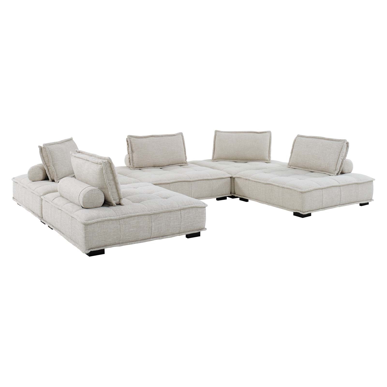 Modway Saunter Tufted Fabric Fabric 5-Piece Sectional Sofa | Sofas | Modishstore-8