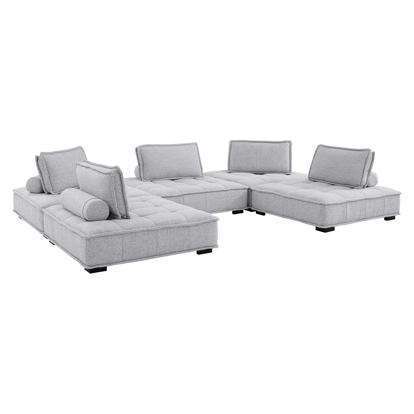 Modway Saunter Tufted Fabric Fabric 5-Piece Sectional Sofa | Sofas | Modishstore-22