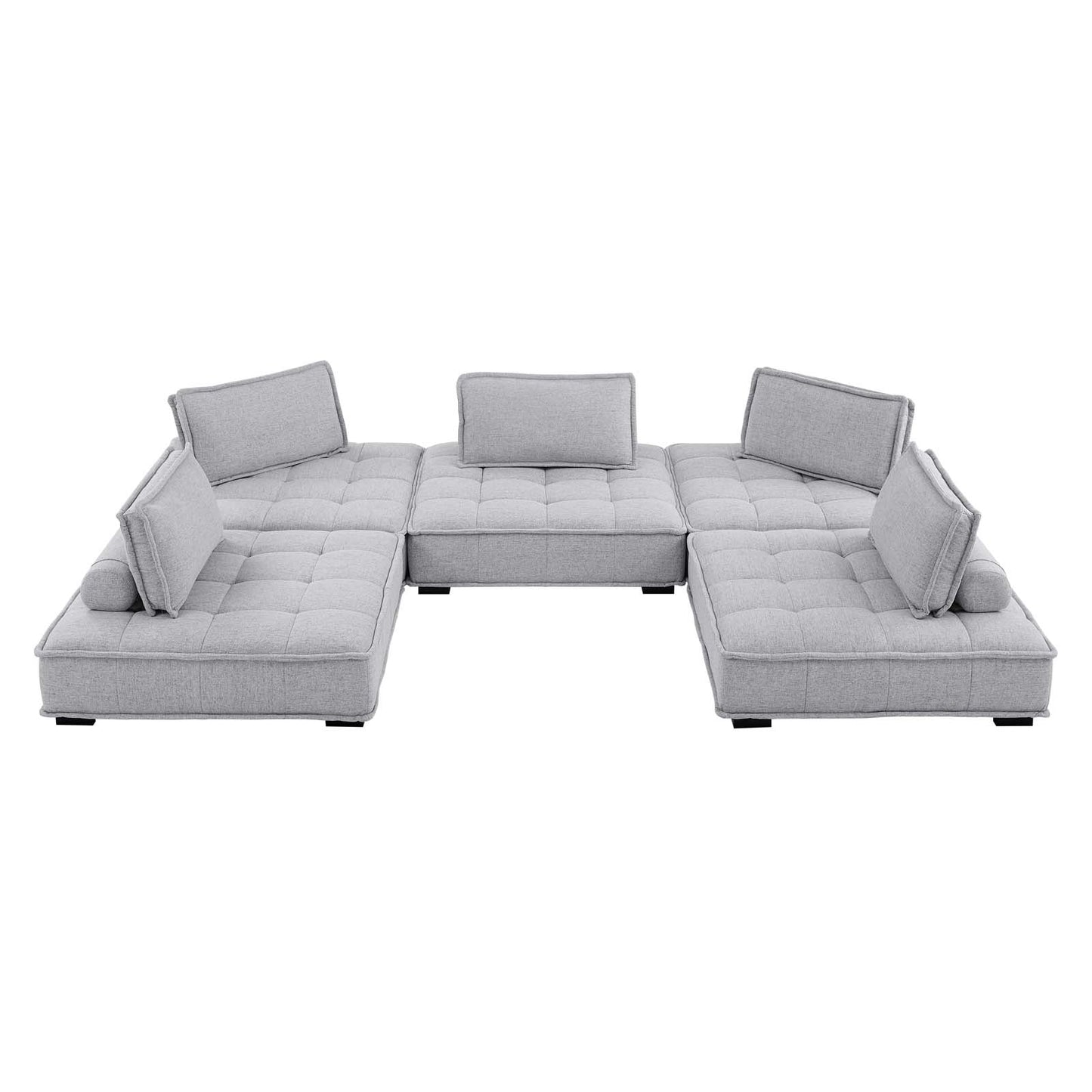 Modway Saunter Tufted Fabric Fabric 5-Piece Sectional Sofa | Sofas | Modishstore-23
