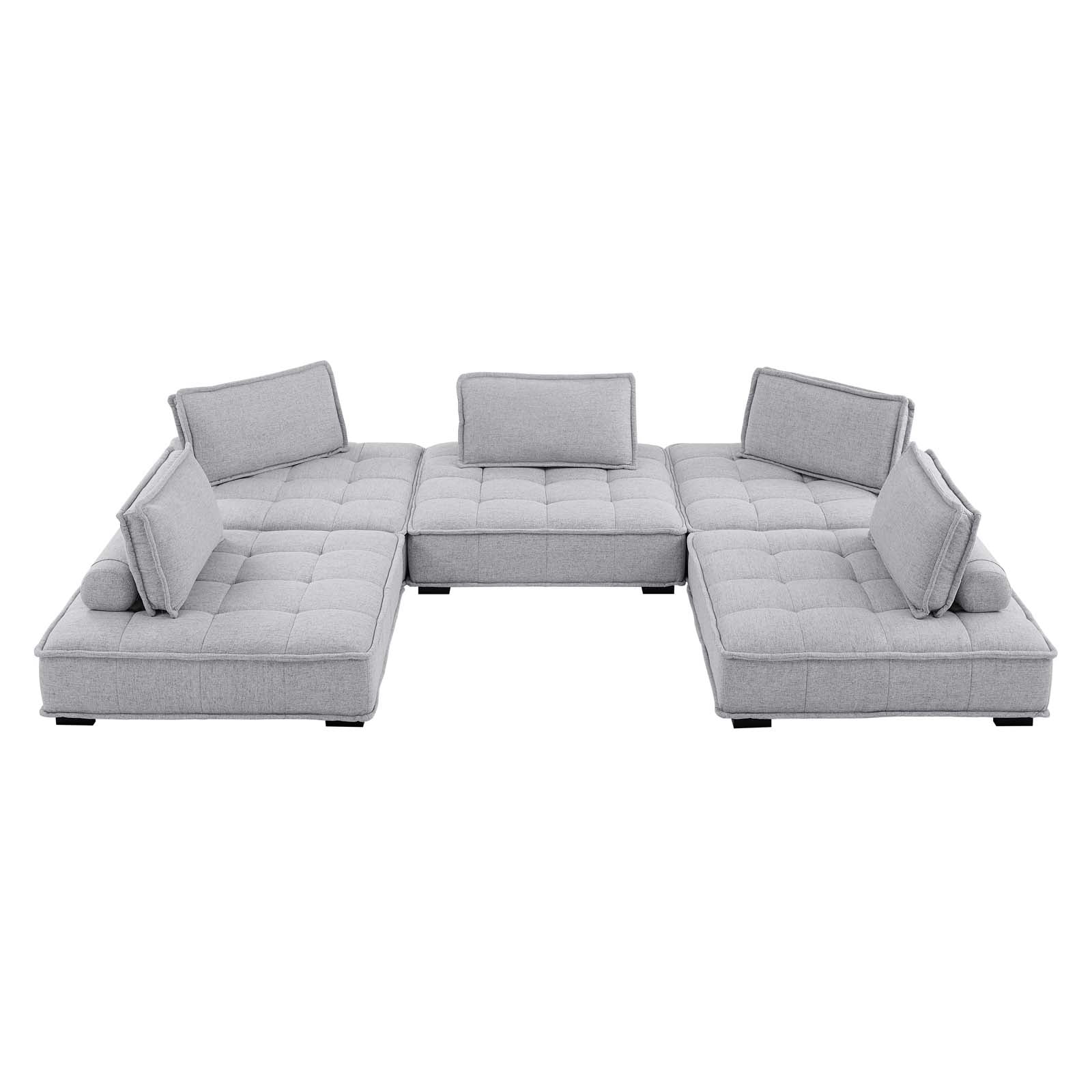Modway Saunter Tufted Fabric Fabric 5-Piece Sectional Sofa | Sofas | Modishstore-23