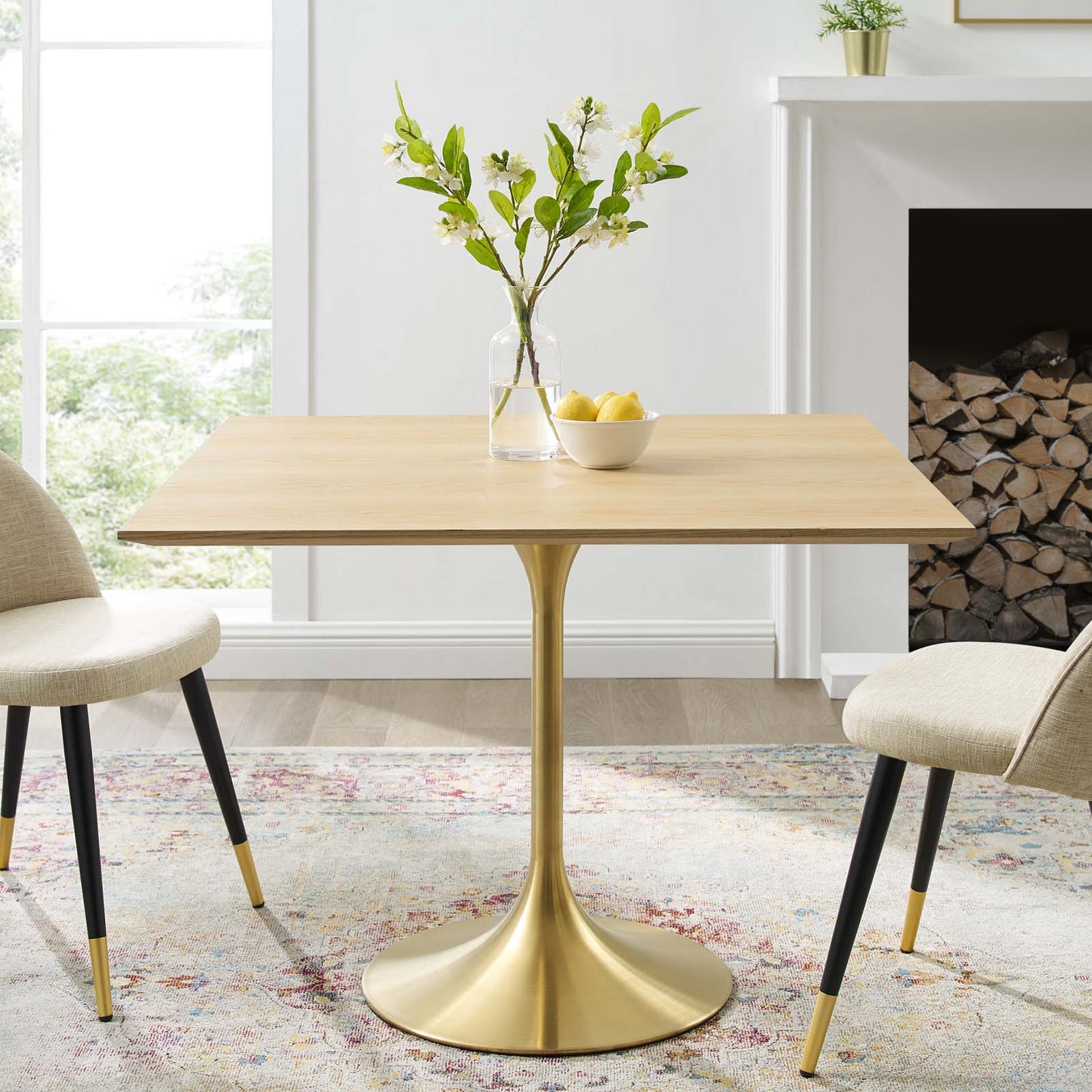 Modway Lippa 36" Square Wood Dining Table | Dining Tables | Modishstore