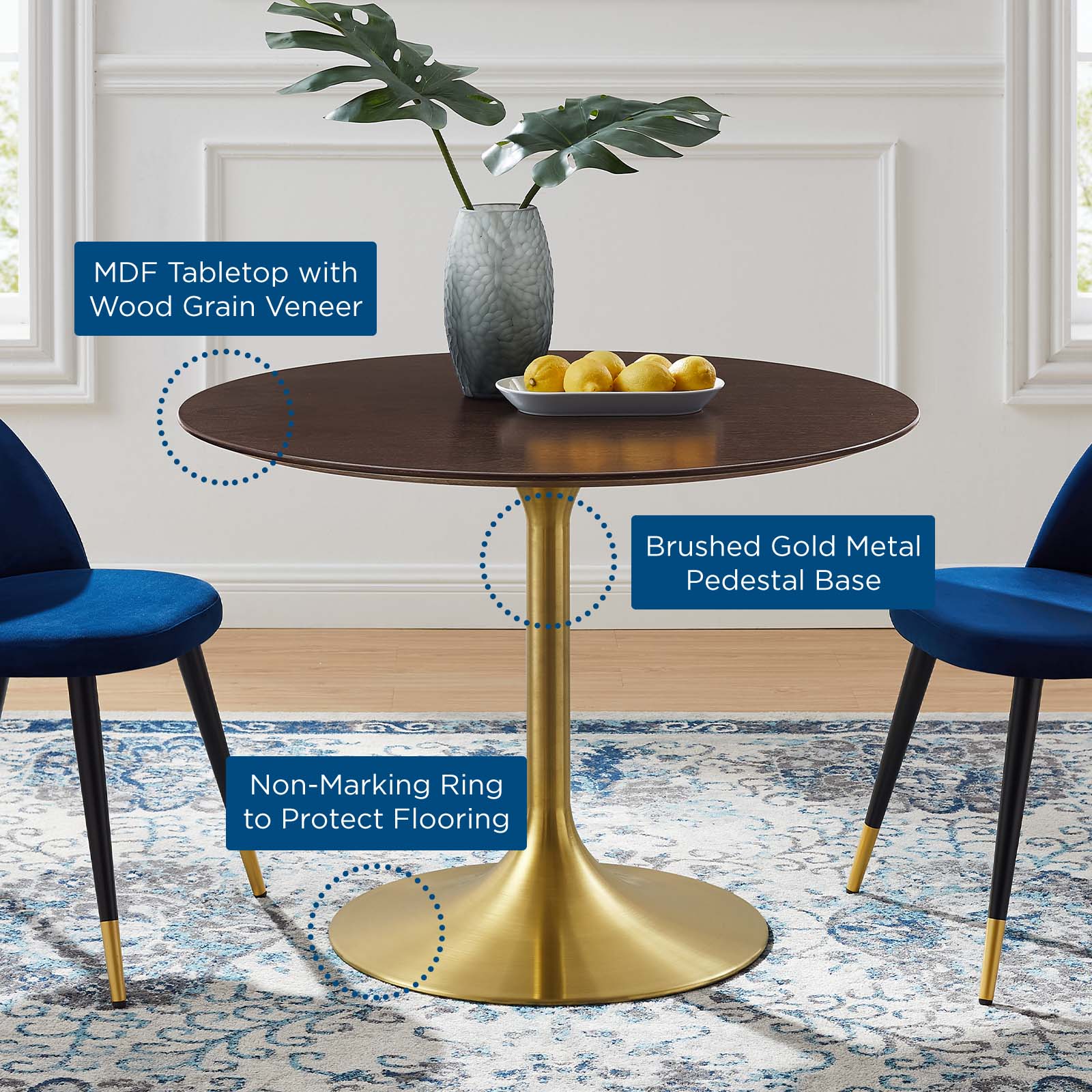 Modway Lippa 40" Wood Dining Table | Dining Tables | Modishstore-5