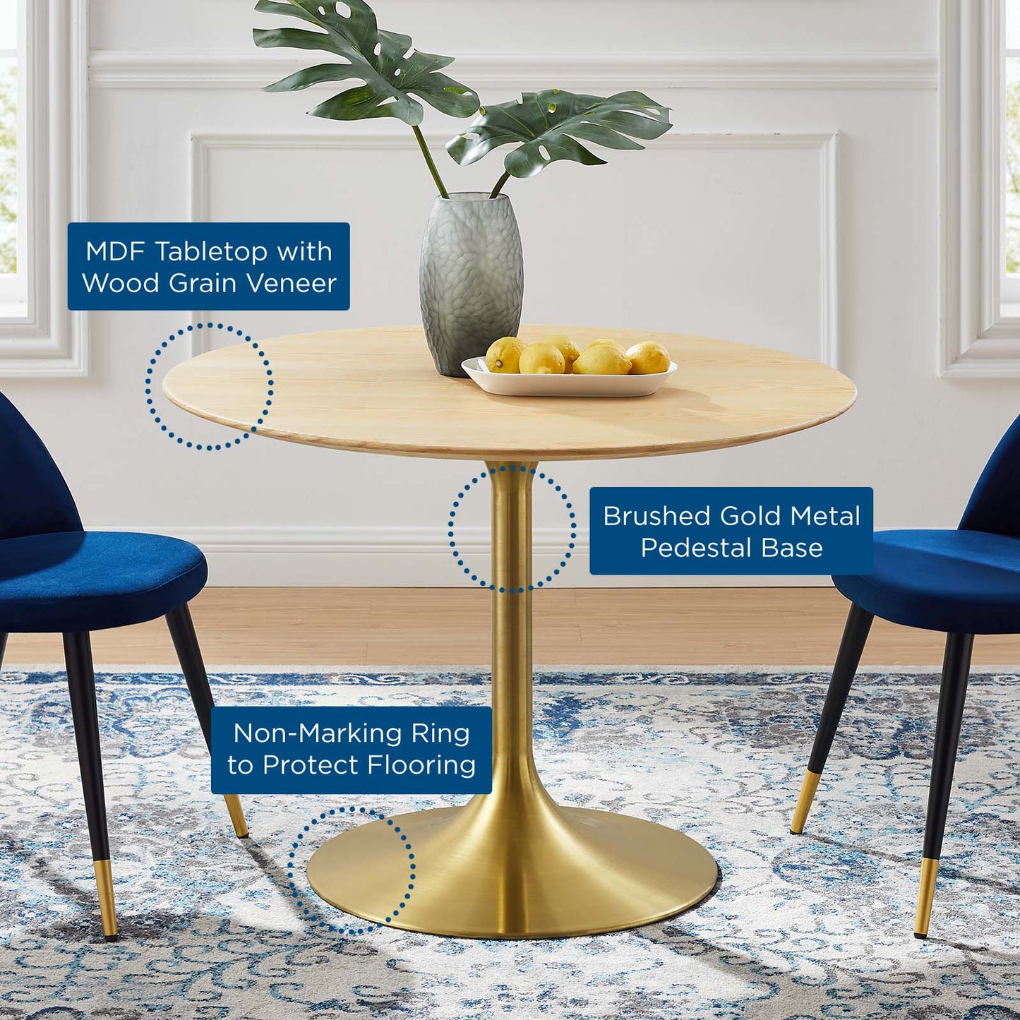 Modway Lippa 40" Wood Dining Table | Dining Tables | Modishstore-5
