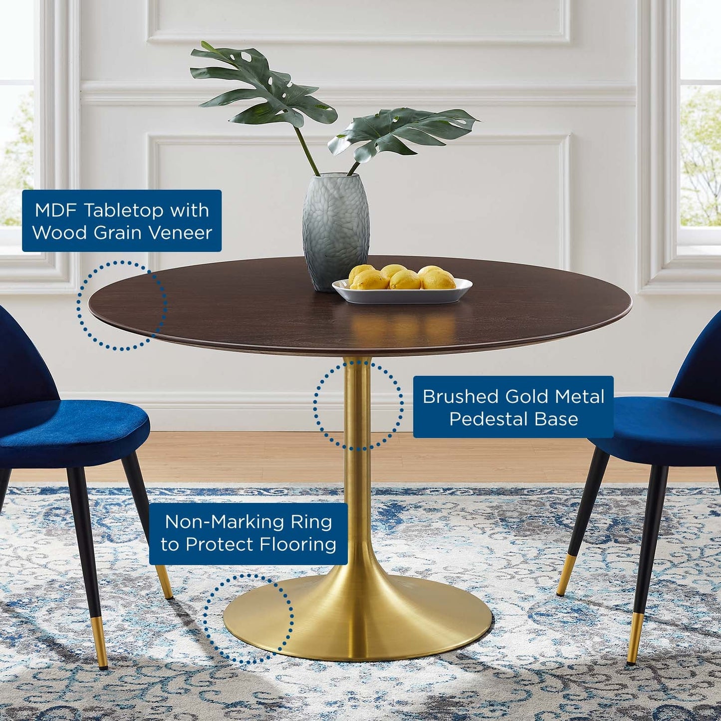 Modway Lippa 47" Wood Dining Table | Dining Tables | Modishstore-5