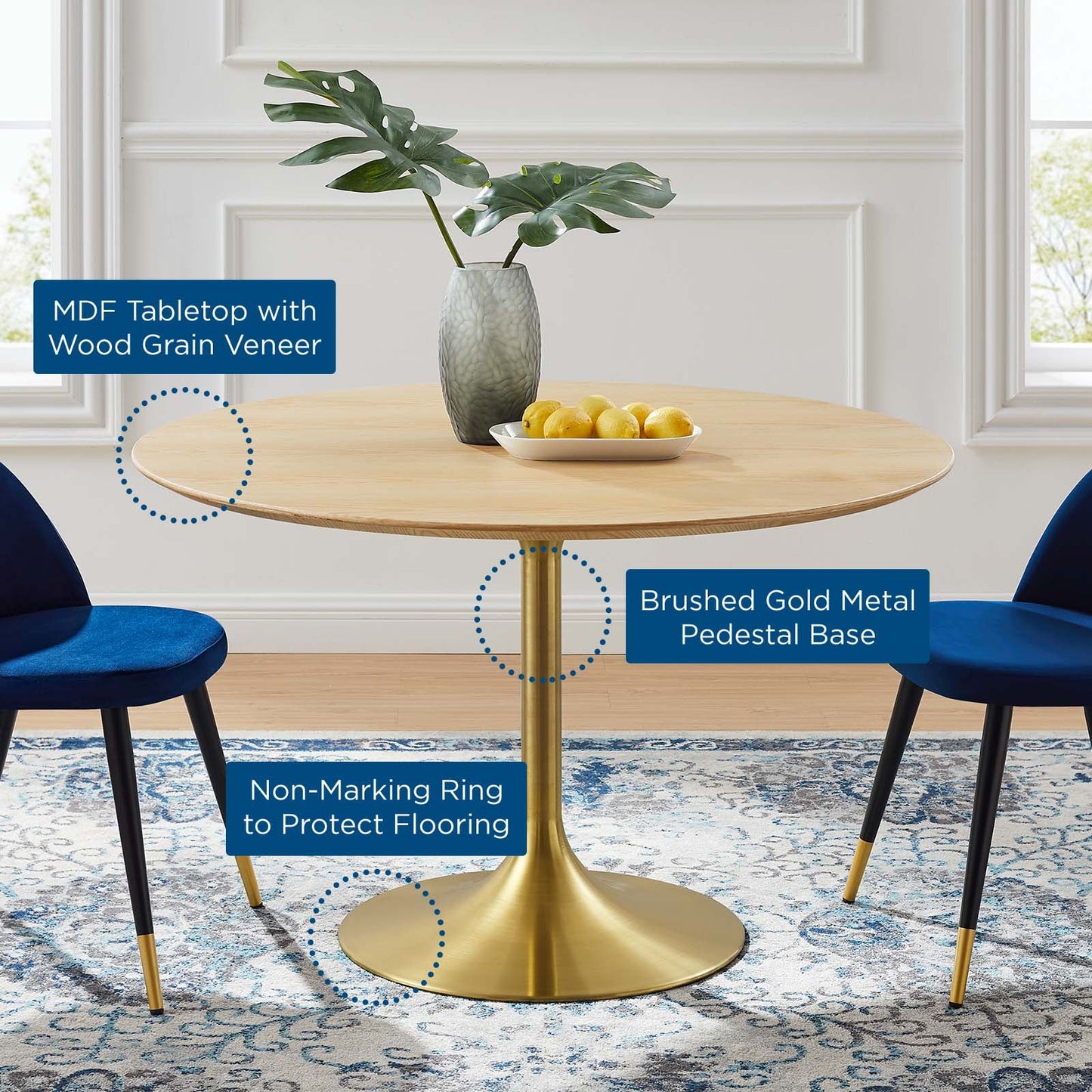 Modway Lippa 47" Wood Dining Table | Dining Tables | Modishstore-5