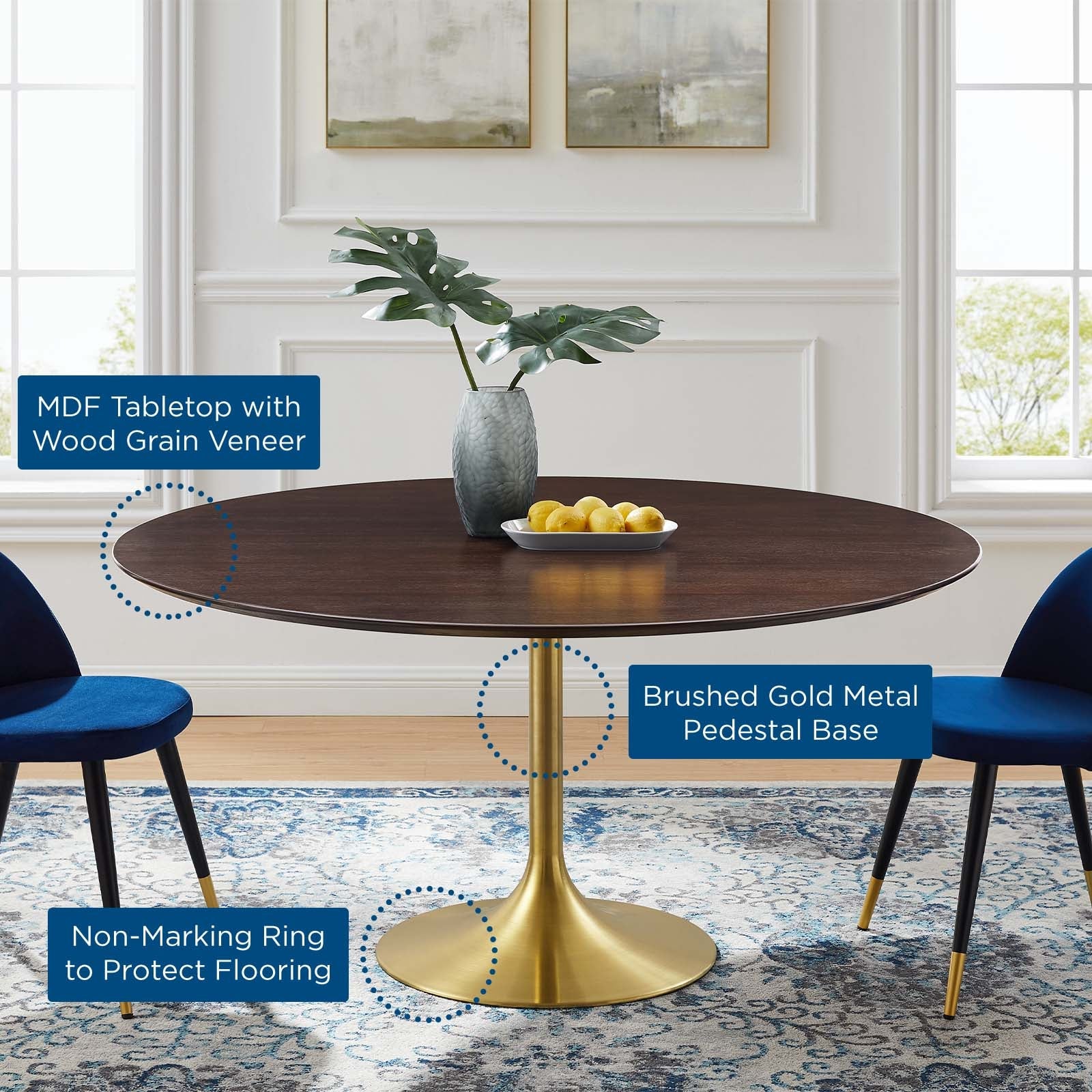 Modway Lippa 60" Wood Dining Table | Dining Tables | Modishstore-5