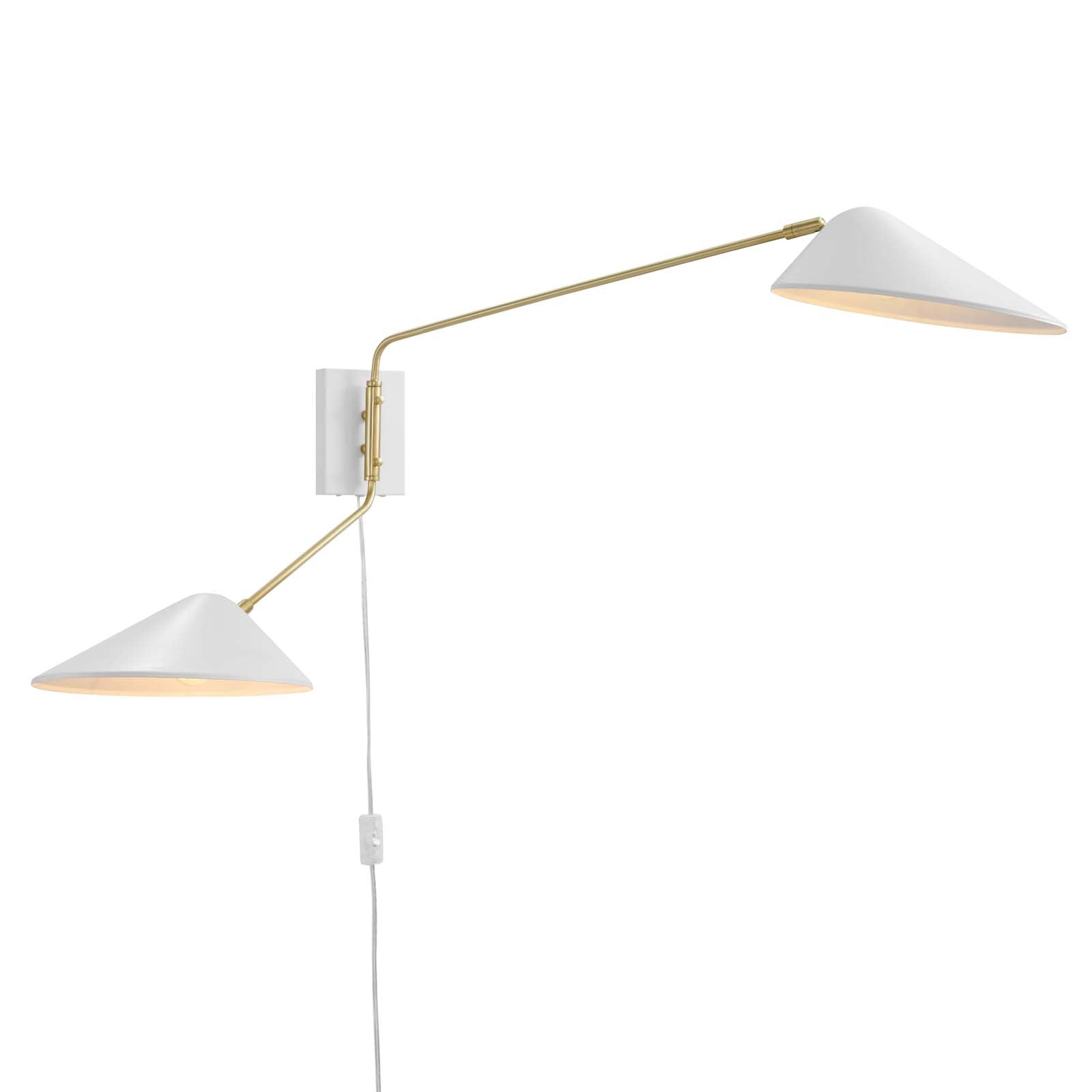 Modway Journey 2-Light Swing Arm Wall Sconce | Wall Lamps | Modishstore-10