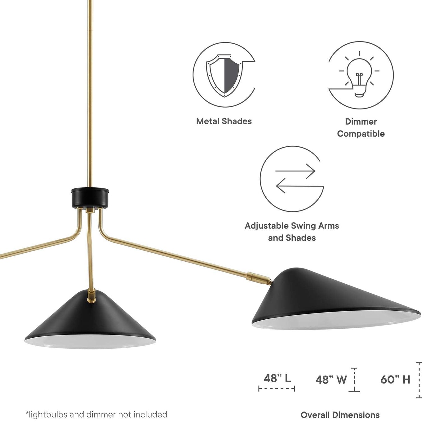 Modway Journey 3-Light 14" Arm Pendant | Pendant Lamps | Modishstore-7