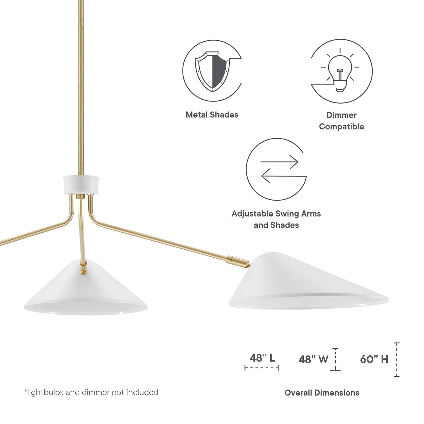 Modway Journey 3-Light 14" Arm Pendant | Pendant Lamps | Modishstore-14